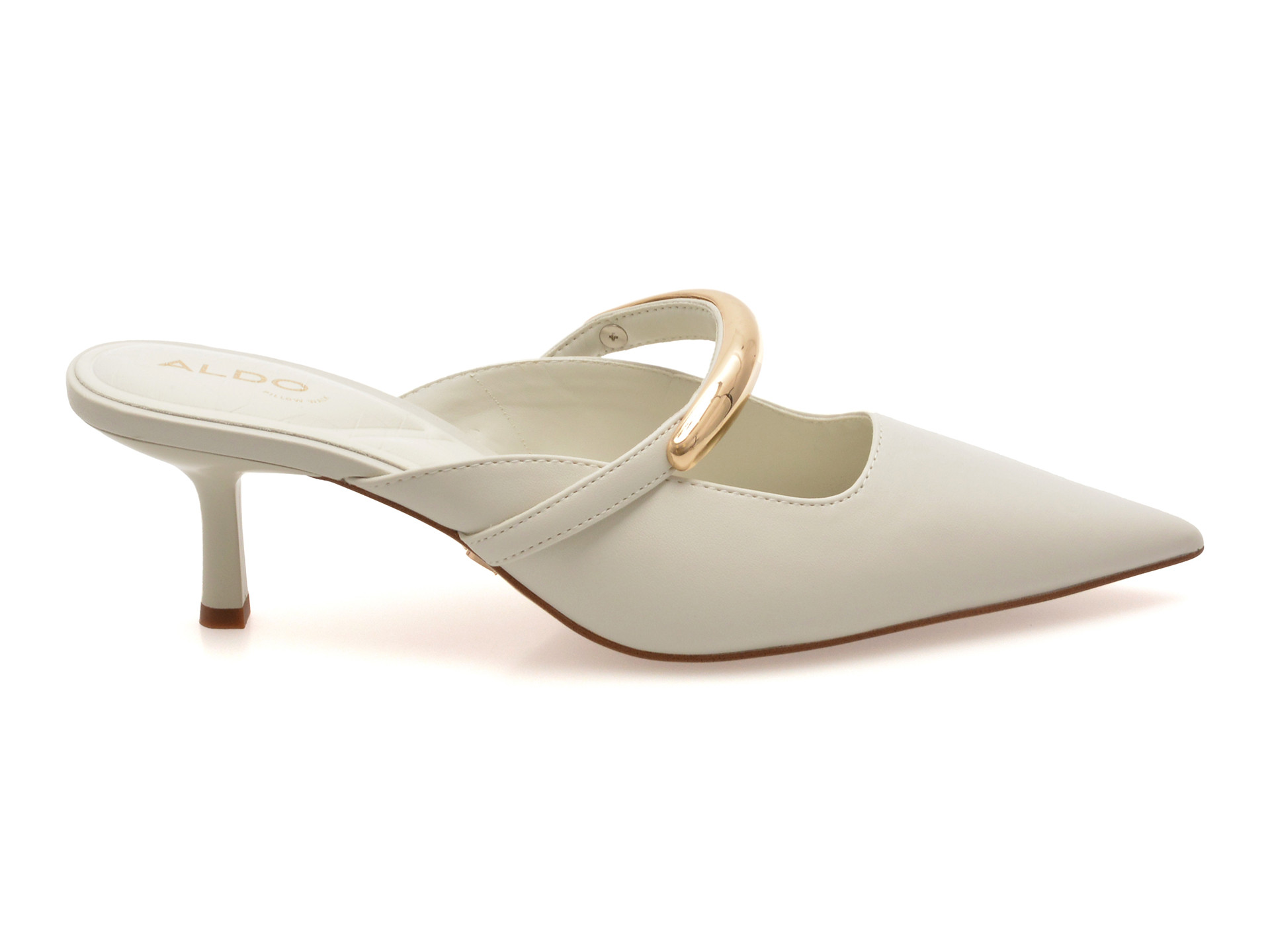 Papuci eleganti ALDO albi, KAILIDDA 121, din piele ecologica