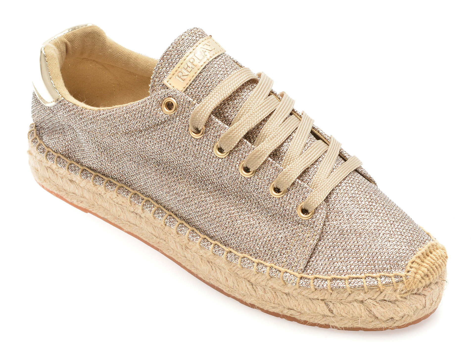 Pantofi REPLAY aurii, WF2224S, din material textil