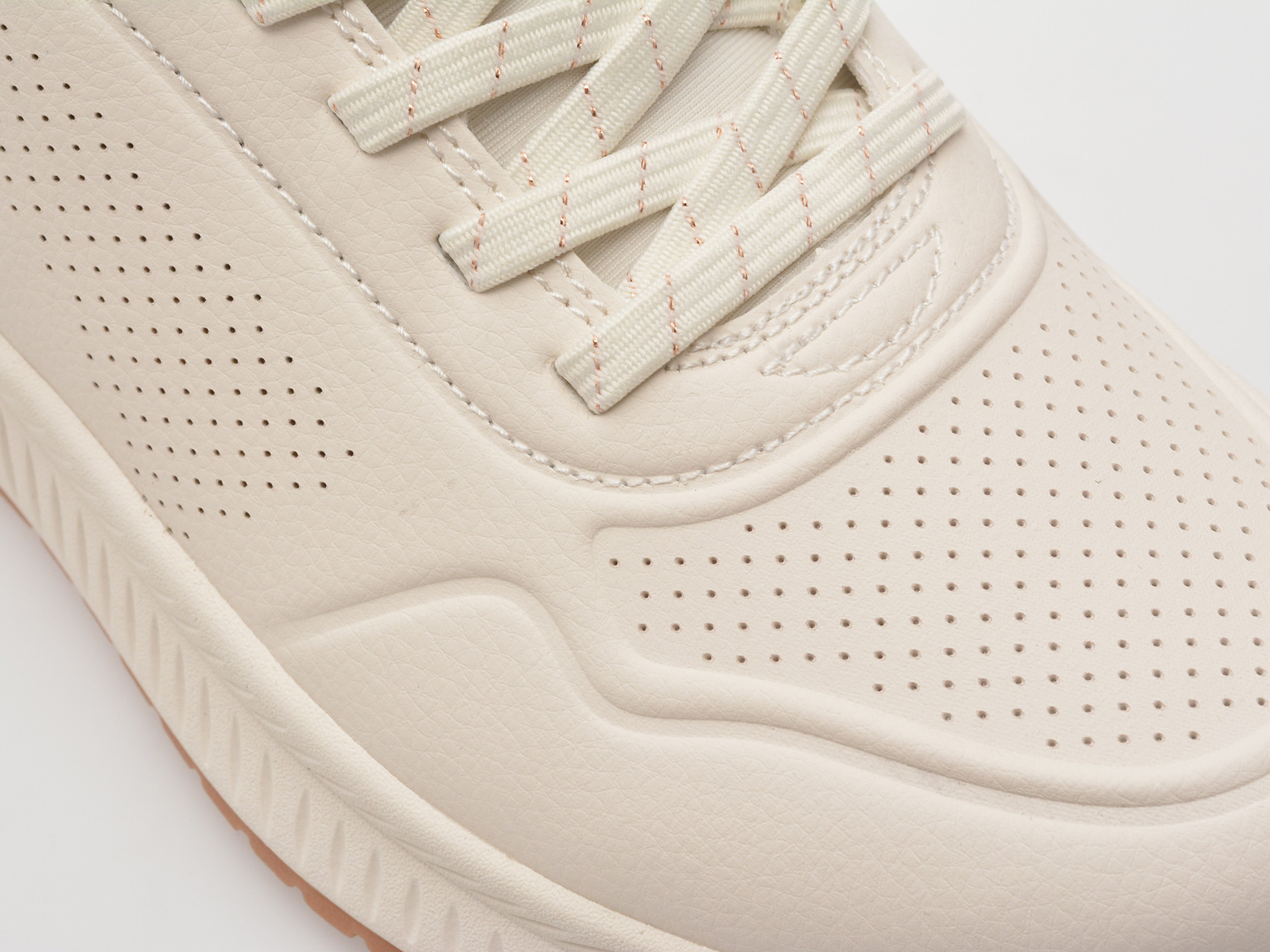 Pantofi sport SKECHERS albi, BOBS SQUAD 4, din piele ecologica