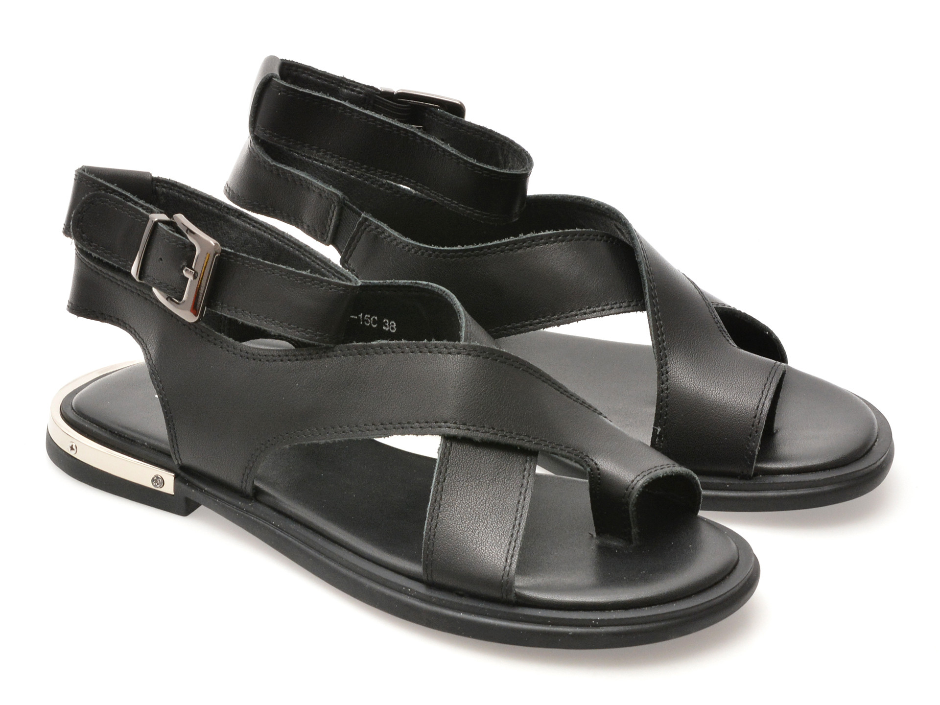 Sandale EPICA negre, V951D51, din piele naturala