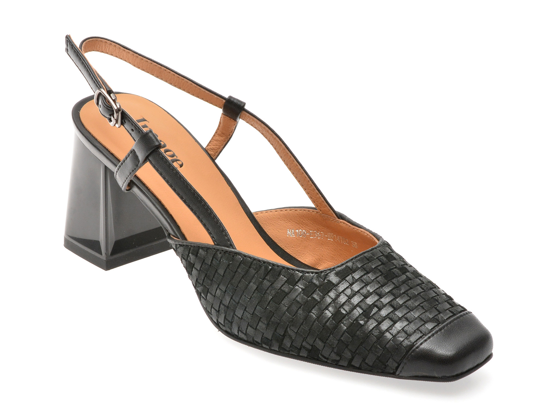 Pantofi IMAGE negri, NA108, din piele naturala