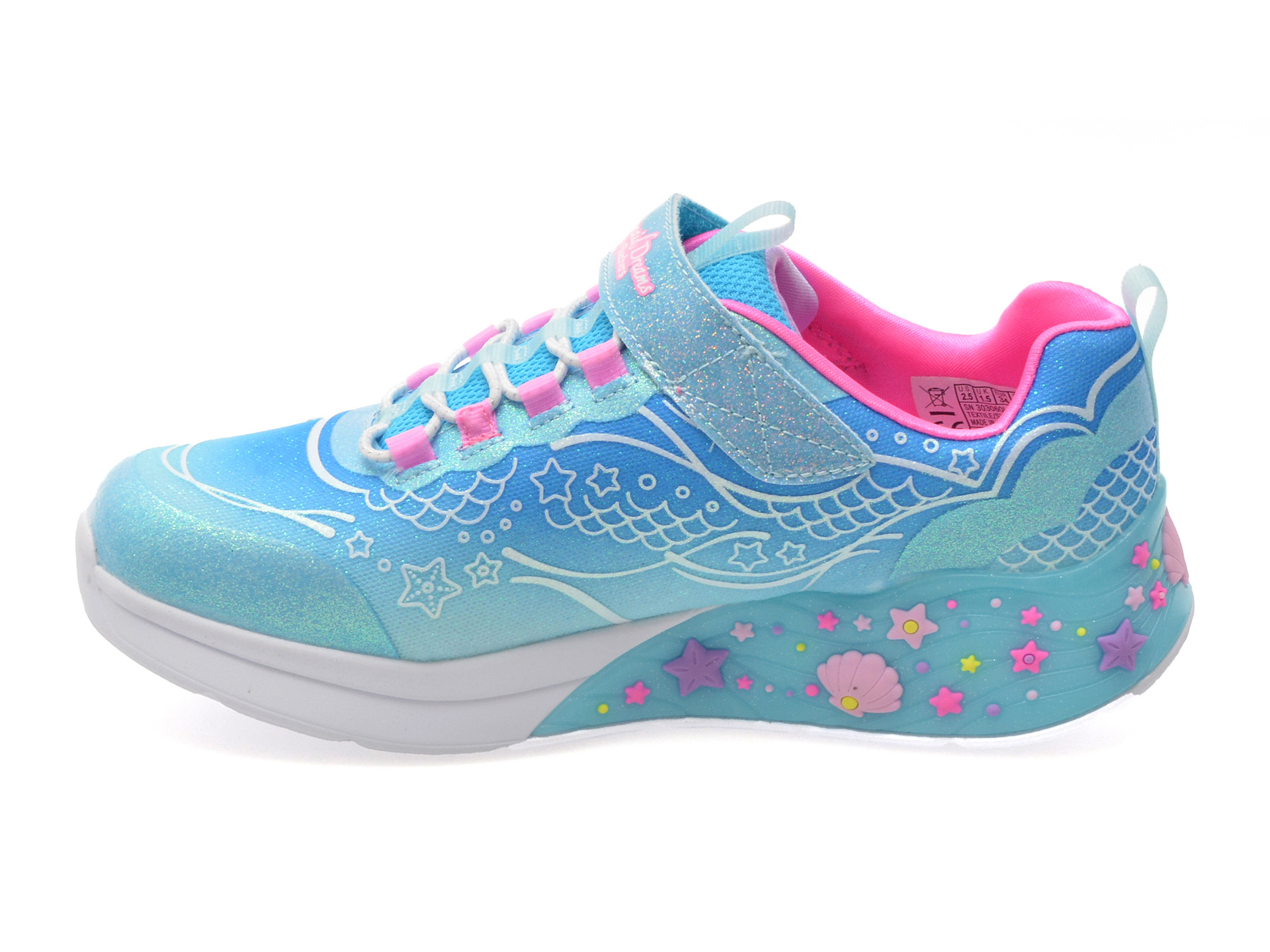 Pantofi sport SKECHERS albastri, MERMAID DREAMS, din material textil