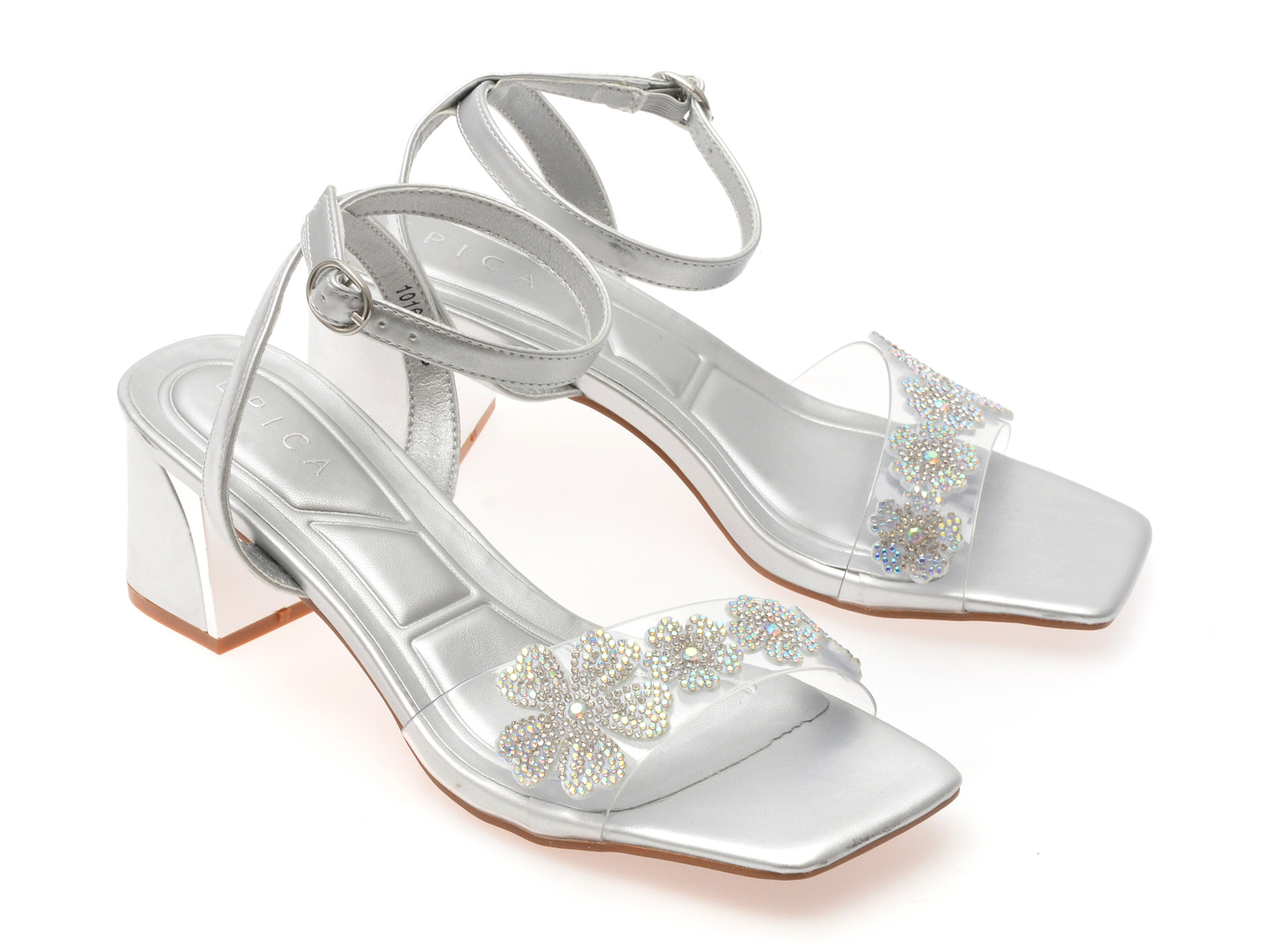 Sandale EPICA argintii, 101602, din piele ecologica