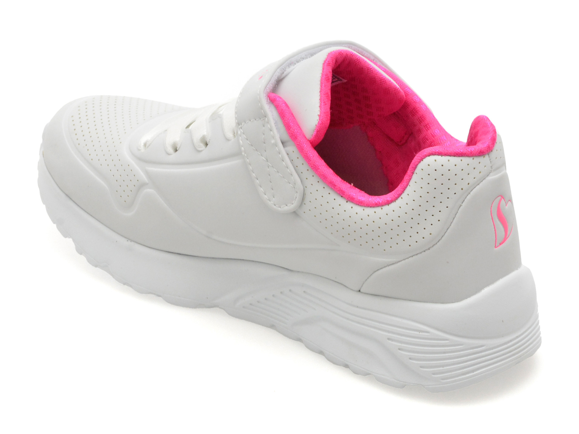 Pantofi sport SKECHERS albi, UNO LITE, din piele ecologica