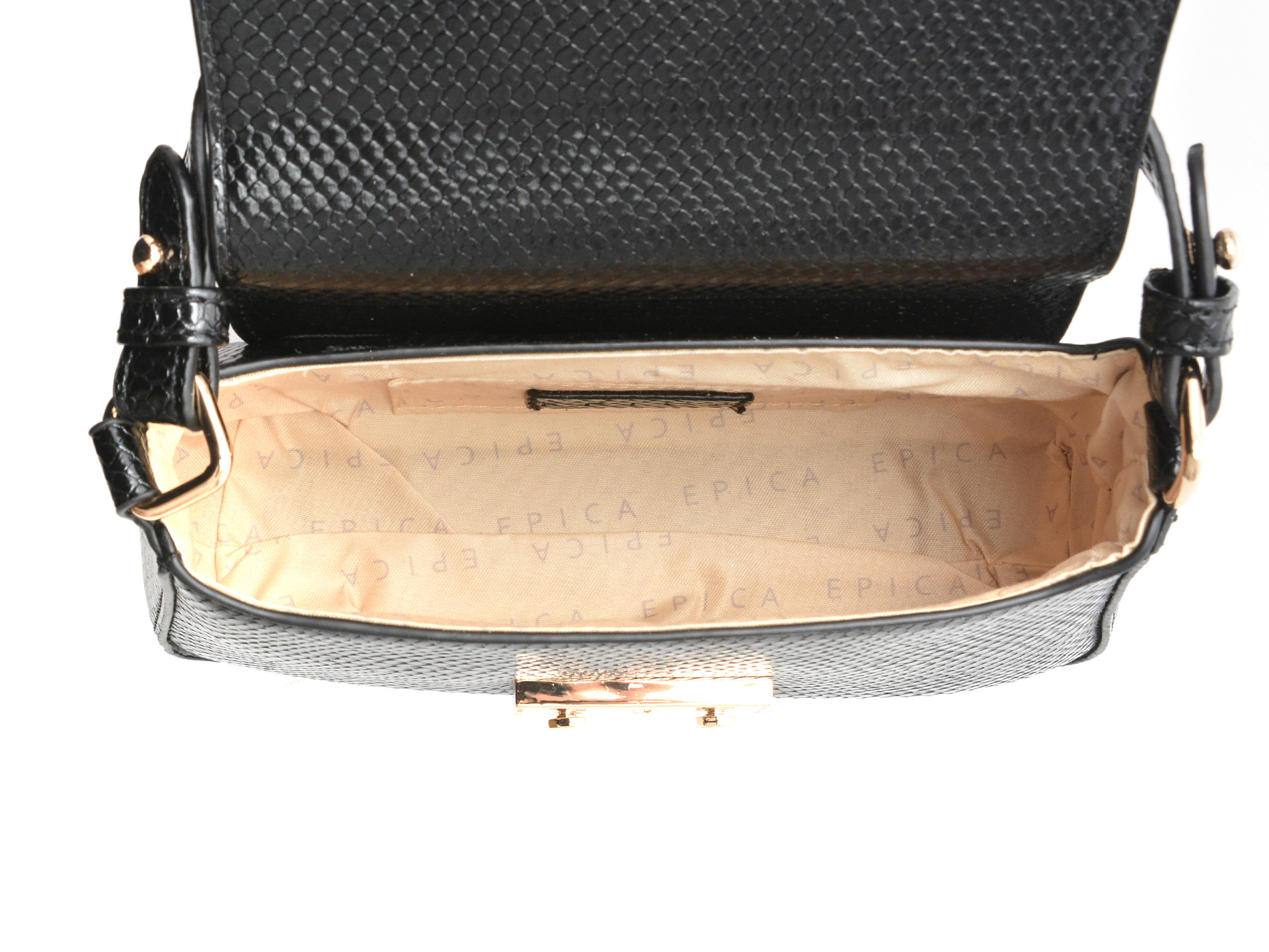 Geanta EPICA neagra, HSY66, din piele ecologica