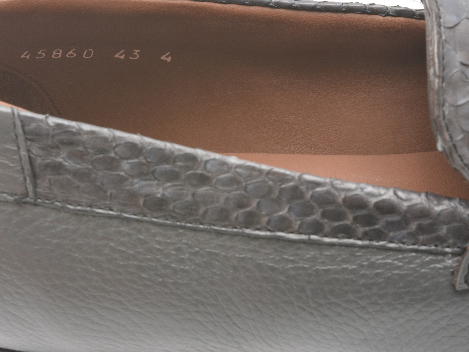 Mocasini eleganti LE COLONEL gri, 45860, din piele naturala