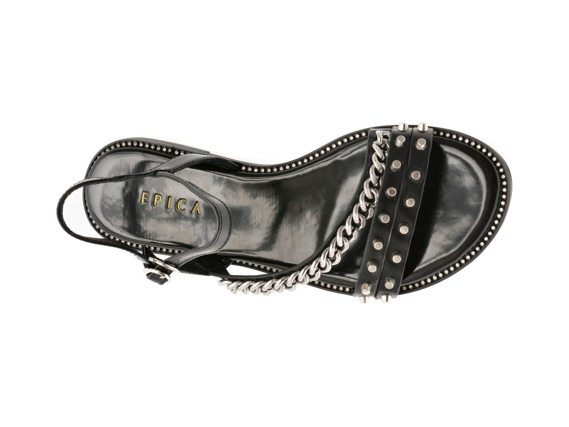 Sandale EPICA negre, 3L105, din piele naturala