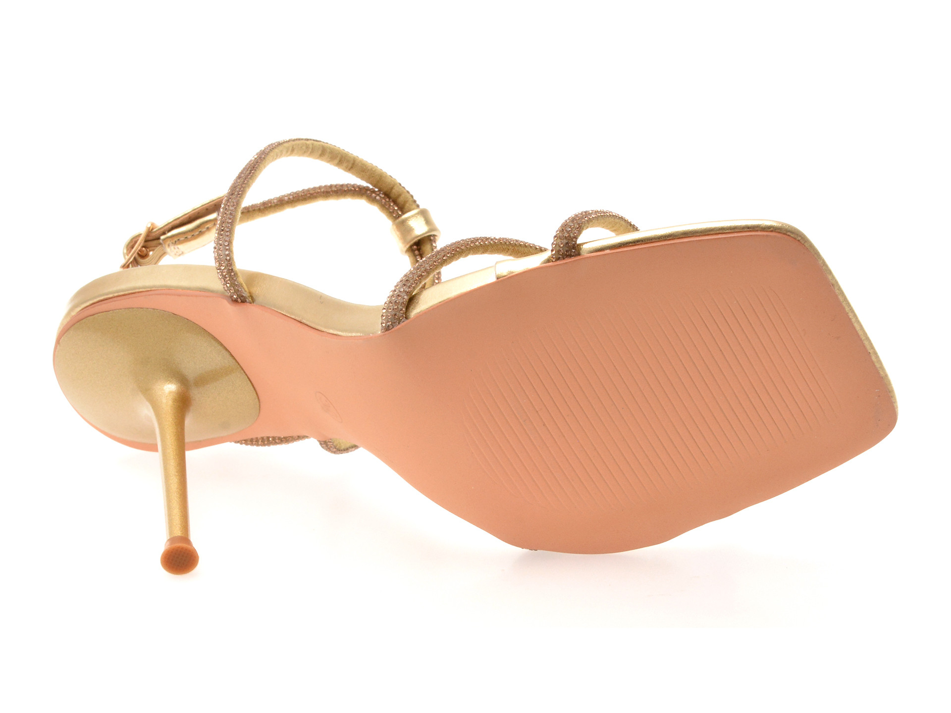 Sandale elegante EPICA aurii, 82941, din material textil