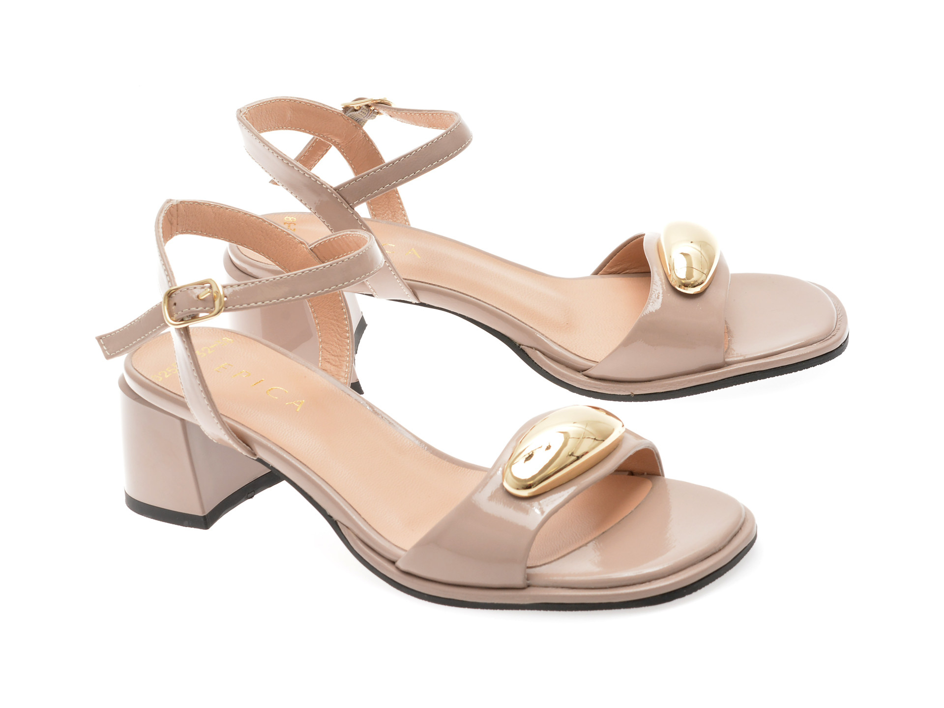 Sandale EPICA nude, 6020255, din piele naturala lacuita