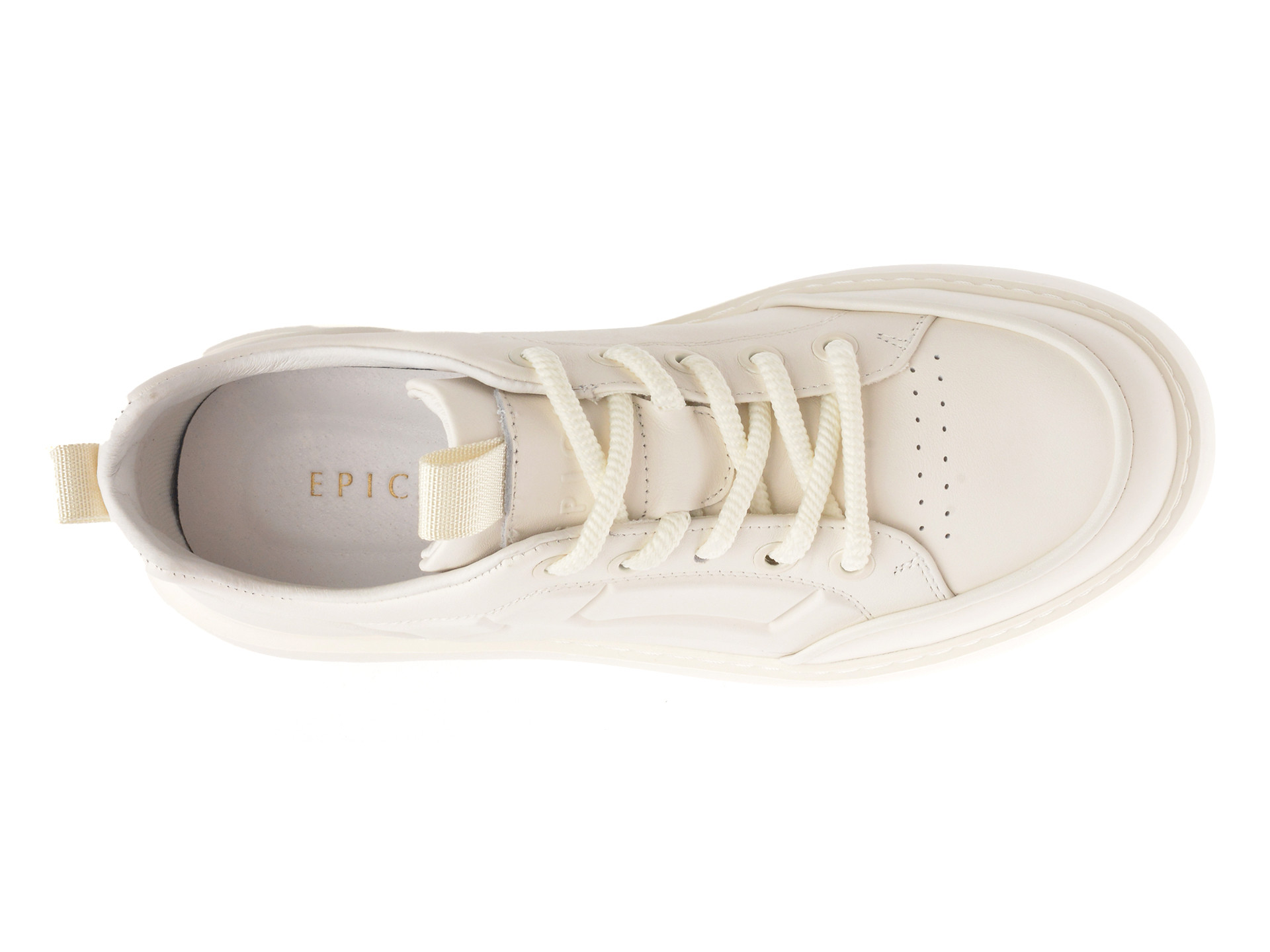 Pantofi sport EPICA albi, 82013, din piele naturala