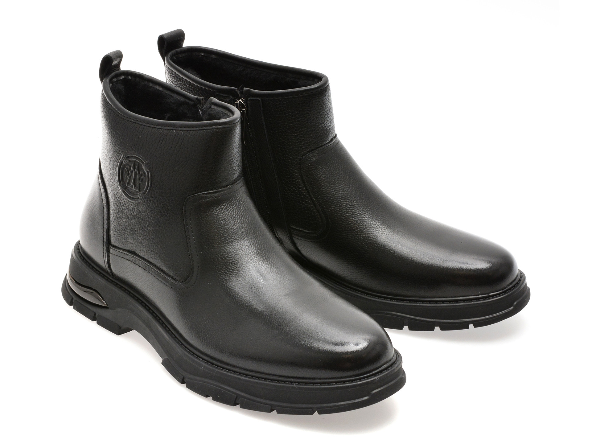 Ghete EPICA negre, 51915, din piele naturala