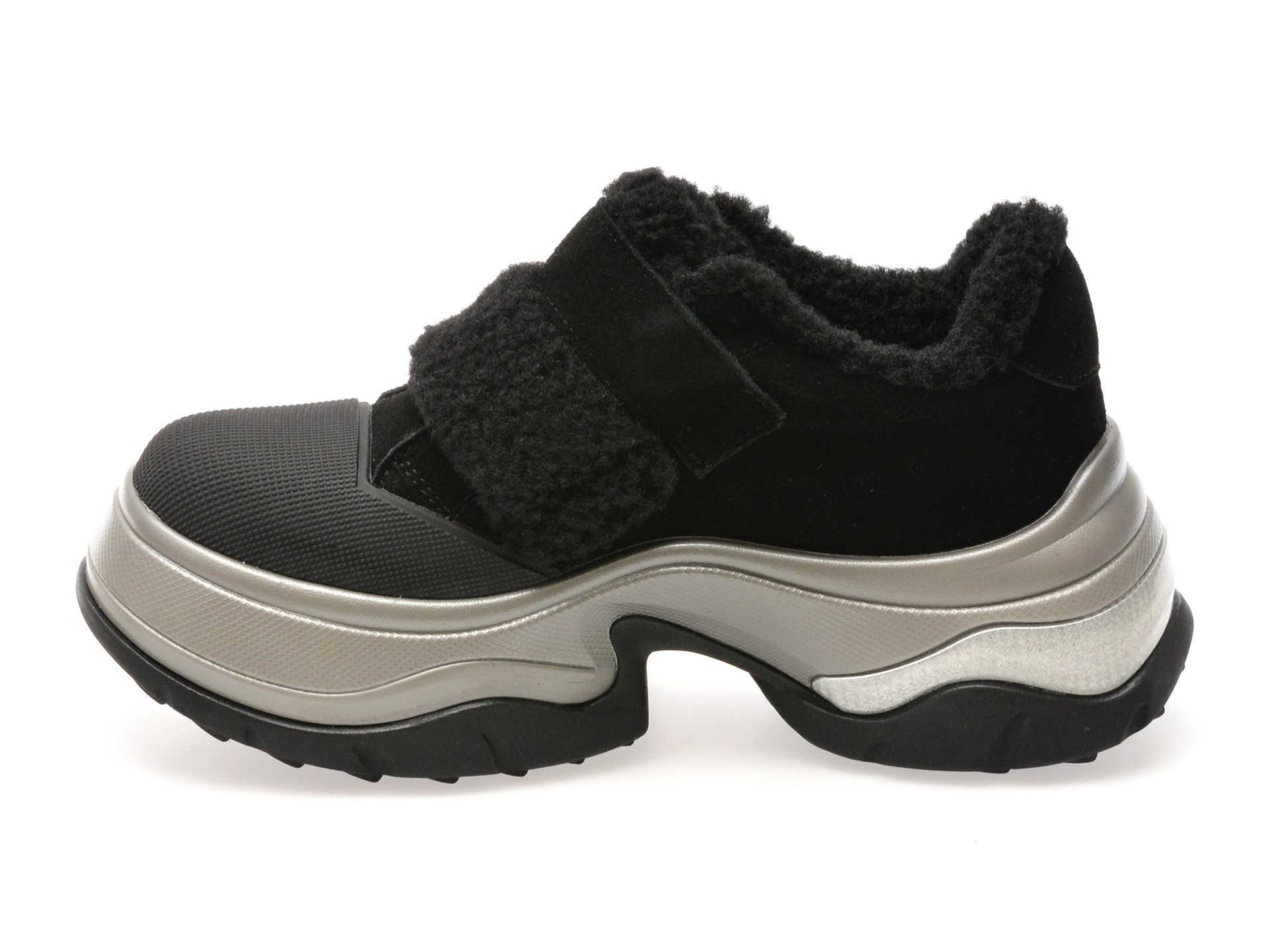 Pantofi GRYXX negri, 1681, din piele intoarsa