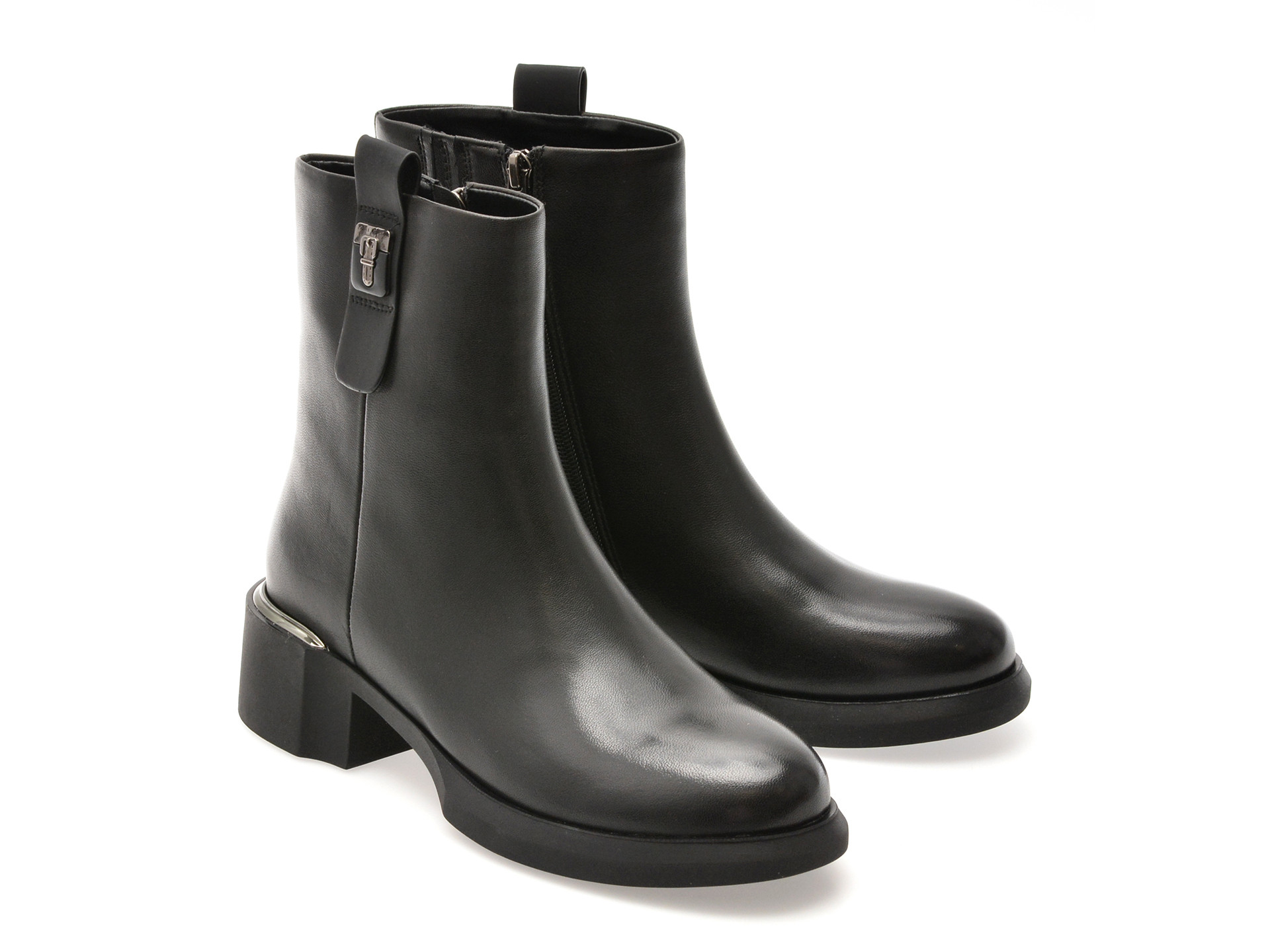 Ghete ALDO negre, AT91, din piele naturala