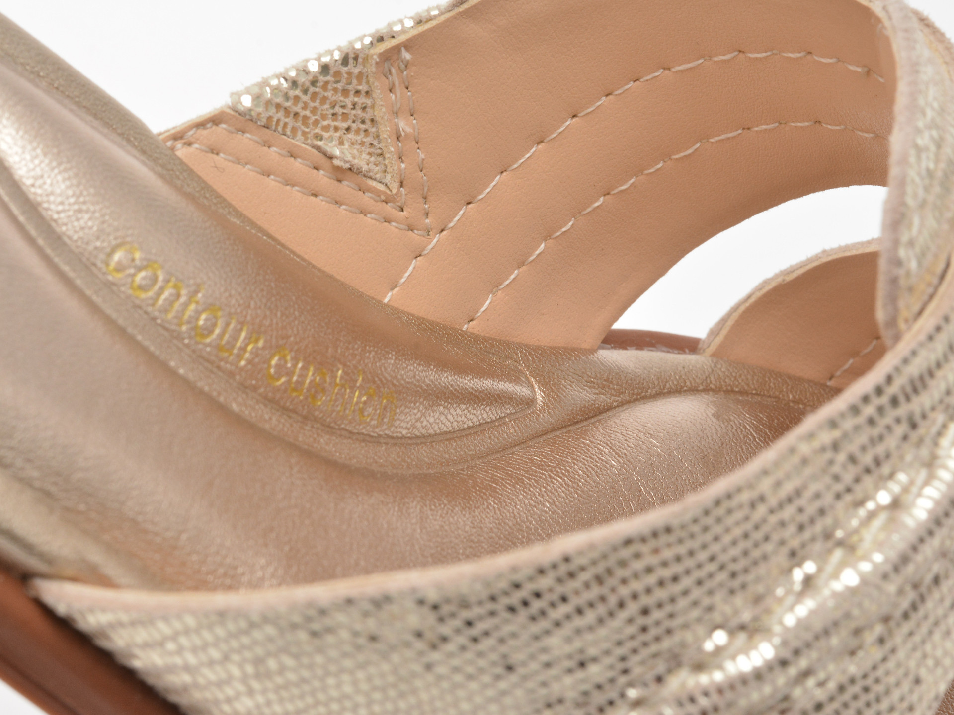 Papuci CLARKS argintii, ARIANY MULE, din piele naturala