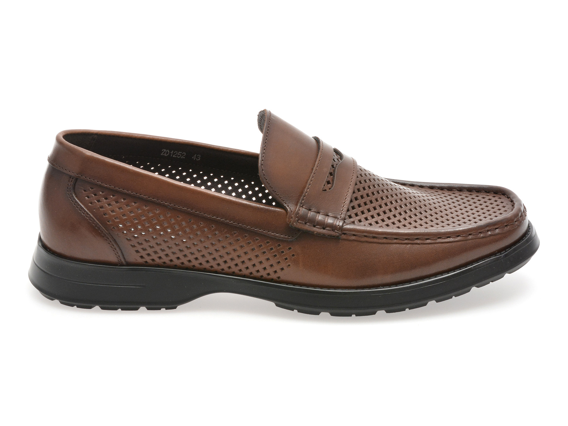 Mocasini OTTER maro, 1252, din piele naturala