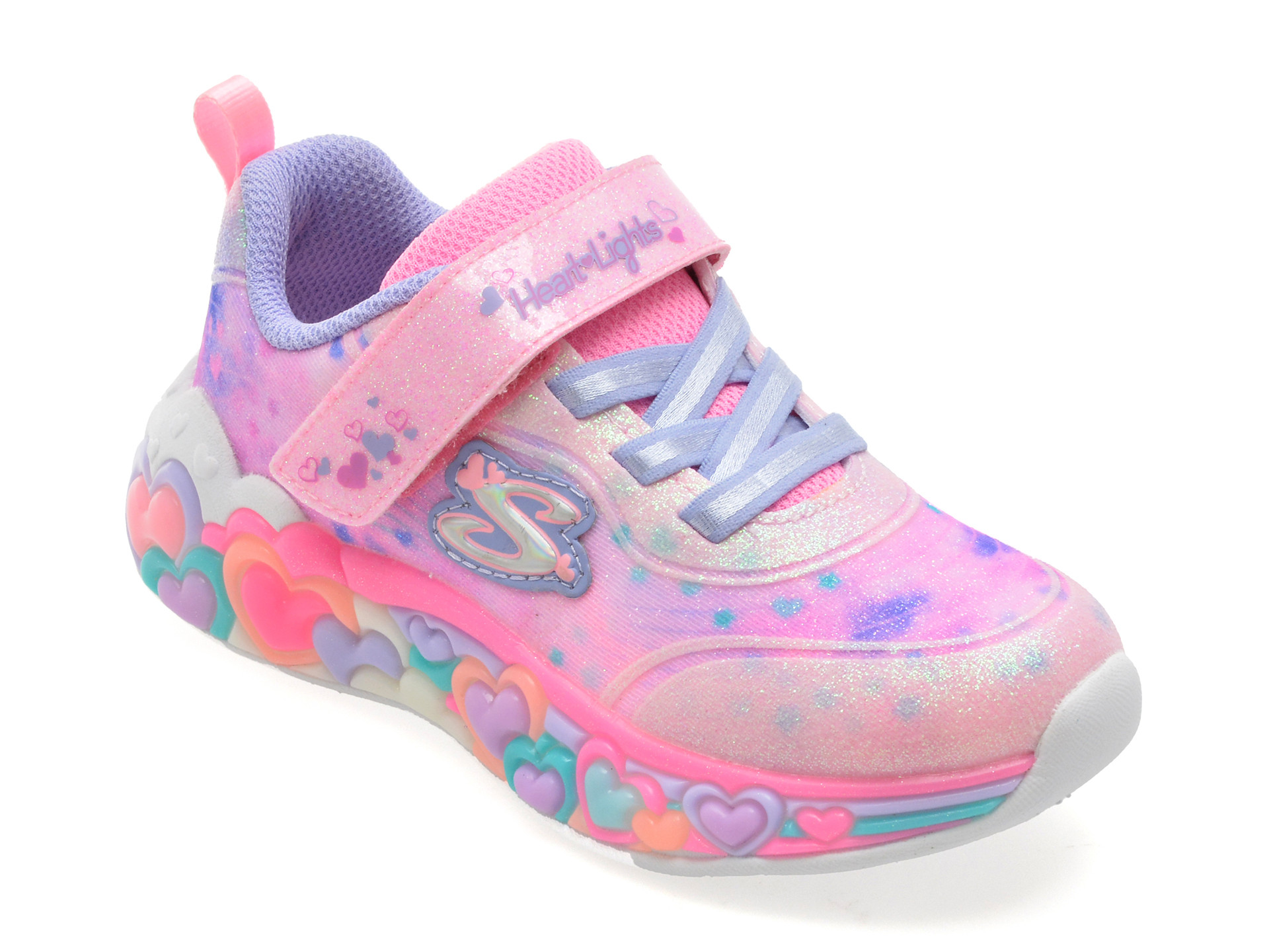 Pantofi sport skechers roz eternal heart lights din material textil kzlzj1111yk302696n