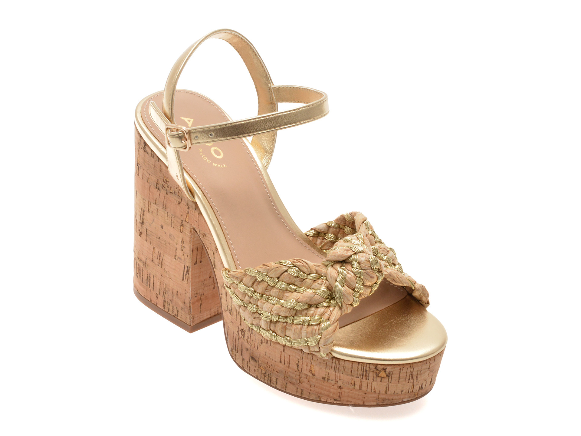 Sandale ALDO aurii, ULIALDAN 710, din material textil