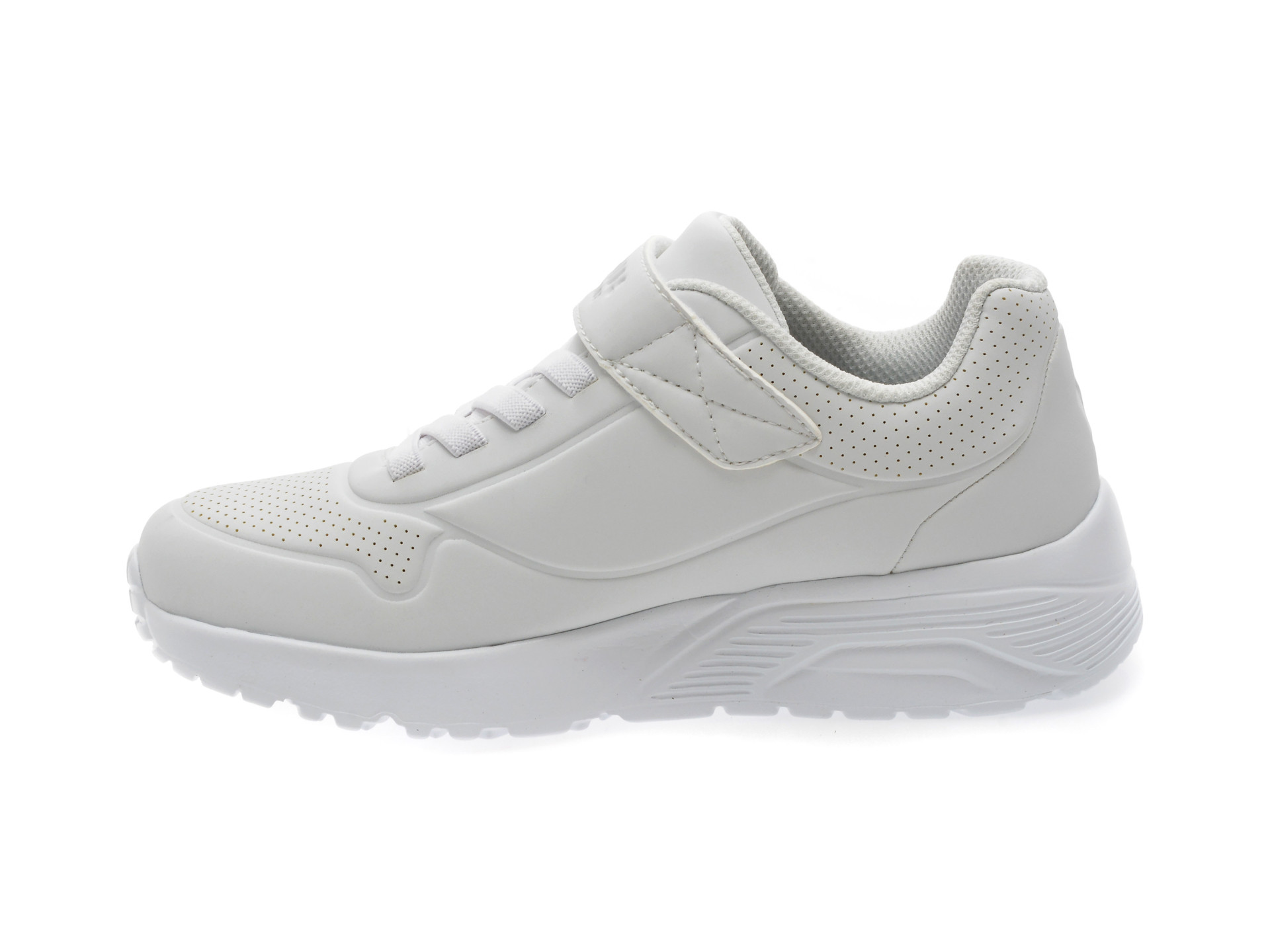 Pantofi sport SKECHERS albi, UNO LITE, din piele ecologica