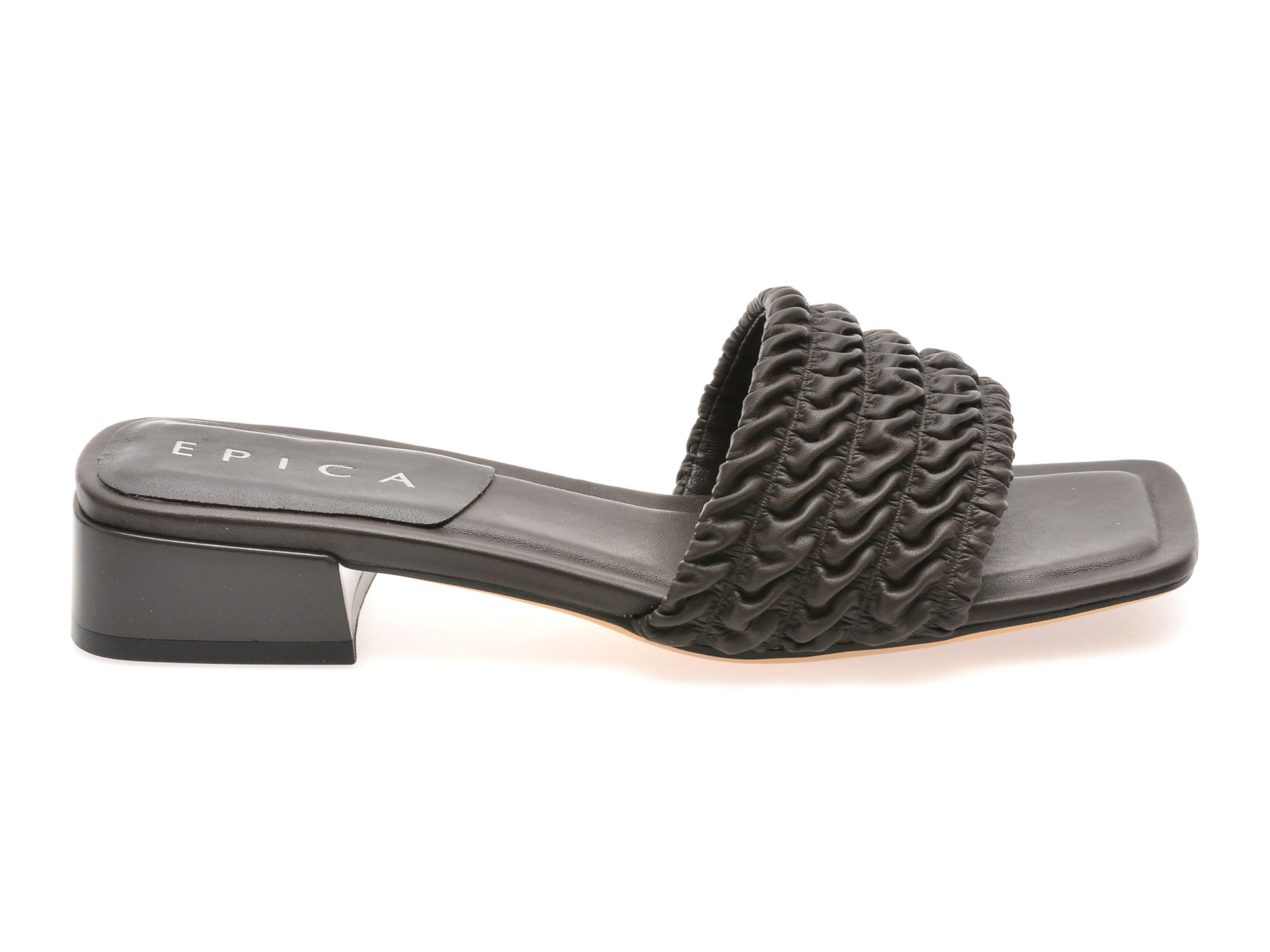 Papuci EPICA maro, 2750, din piele ecologica