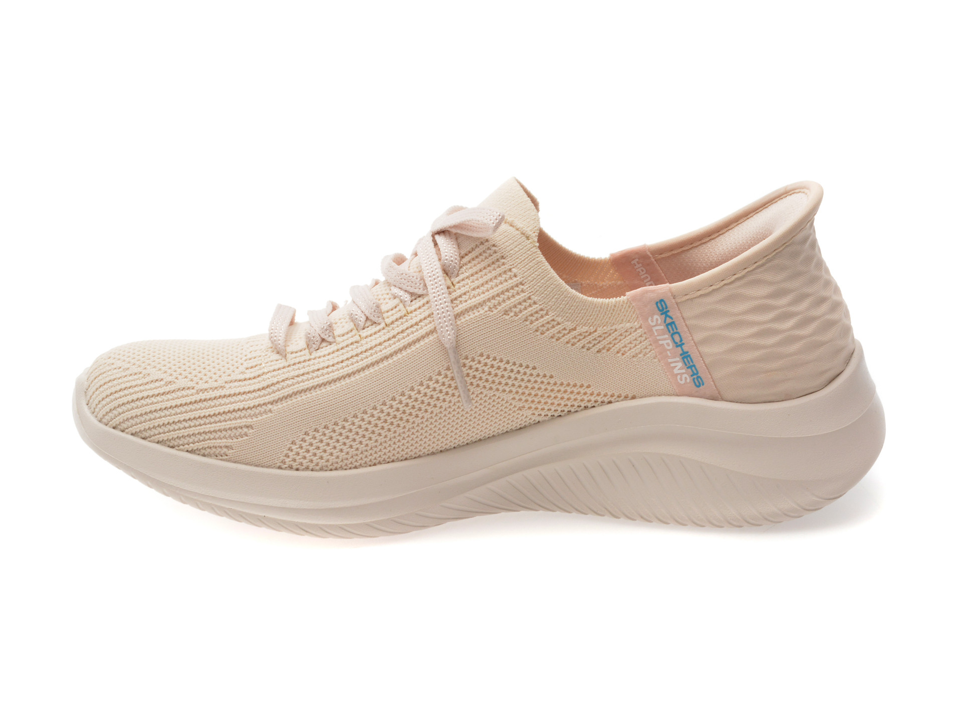 Pantofi sport SKECHERS nude, ULTRA FLEX 3.0, din material textil