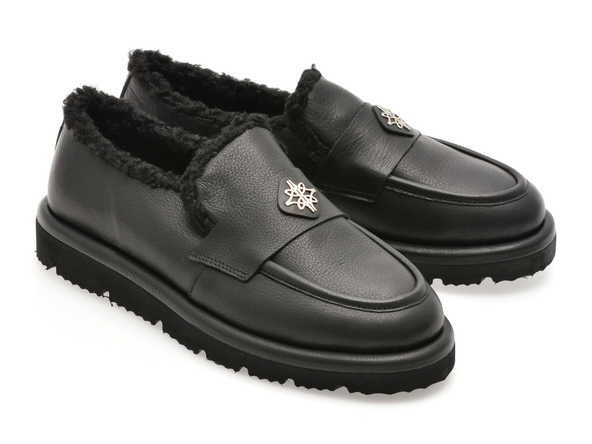 Mocasini EPICA negri, 3642607, din piele naturala