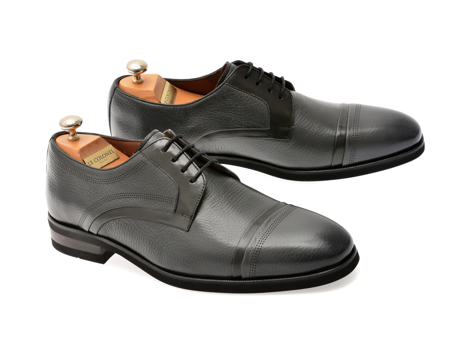 Pantofi eleganti LE COLONEL gri, 48470, din piele naturala