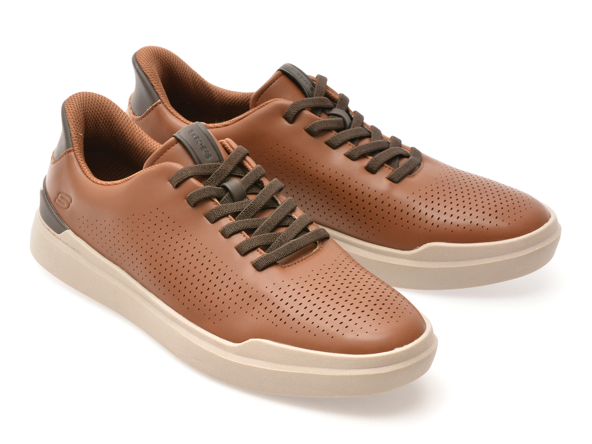 Pantofi sport SKECHERS maro, OWEN, din piele ecologica