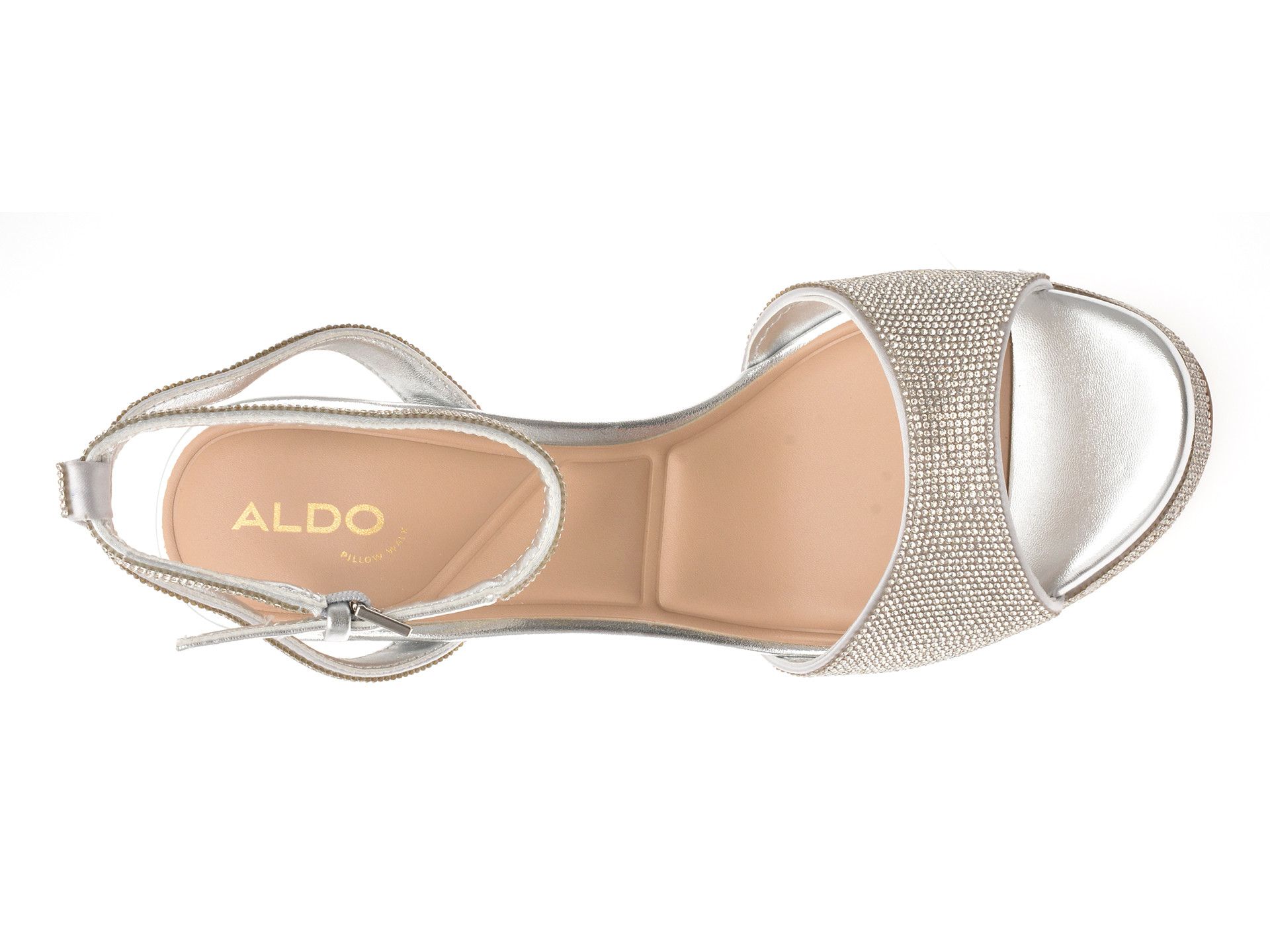 Sandale elegante aldo argintii alluring 040 din piele ecologica