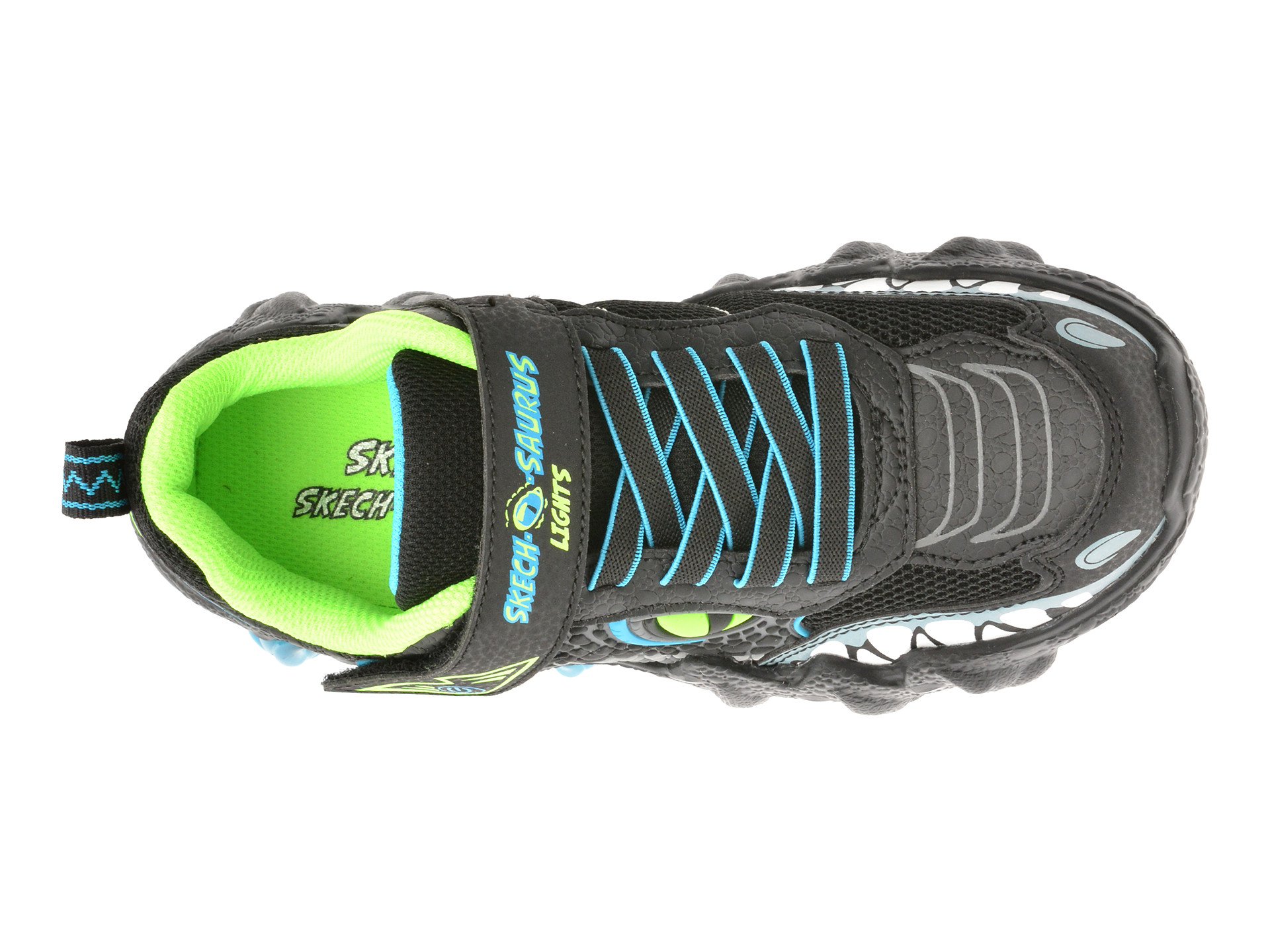 Pantofi sport SKECHERS negri, SKECH-O-SAURUS LIGHTS 2.0, din material textil