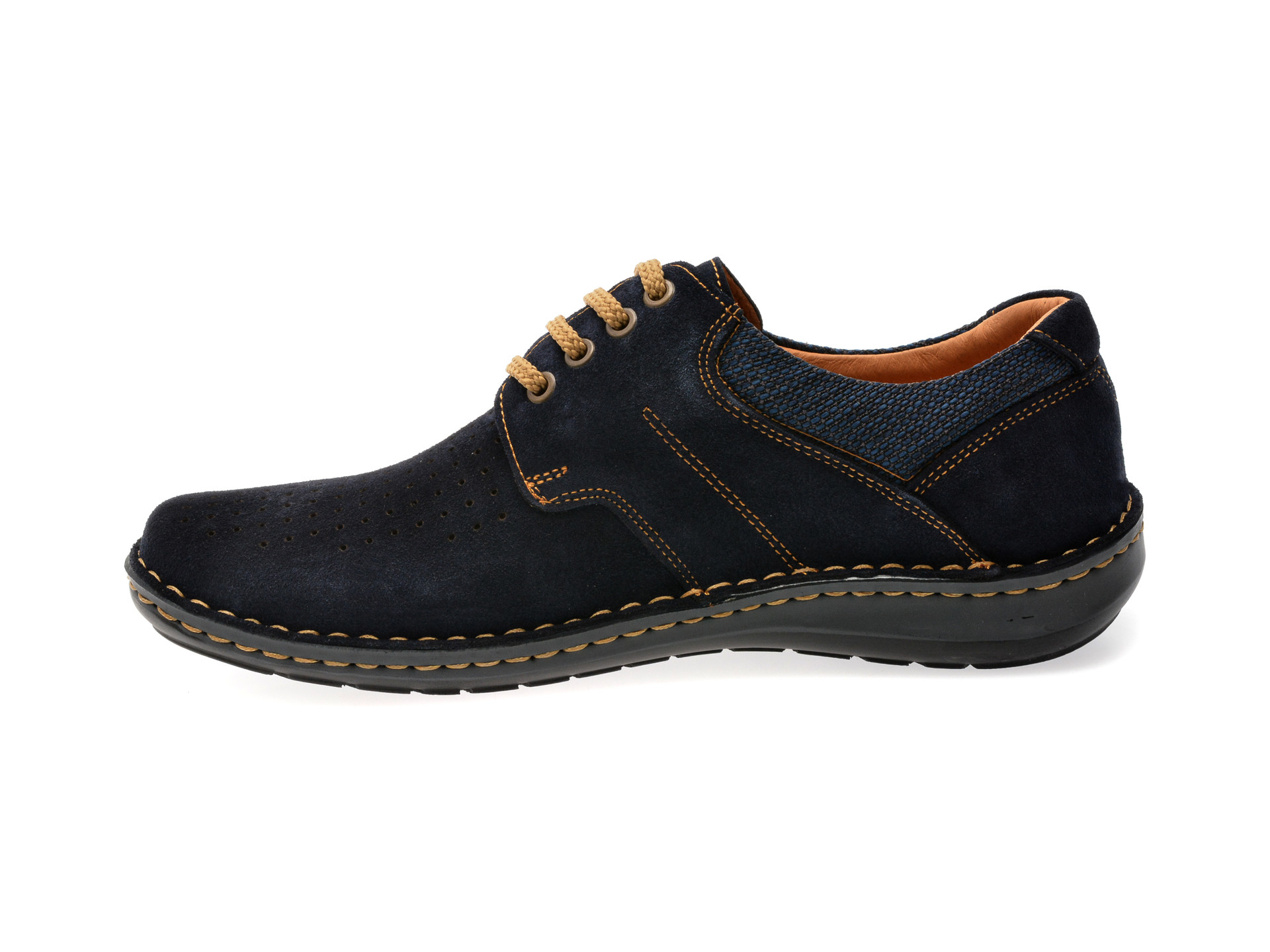 Pantofi OTTER bleumarin, 9560, din piele intoarsa