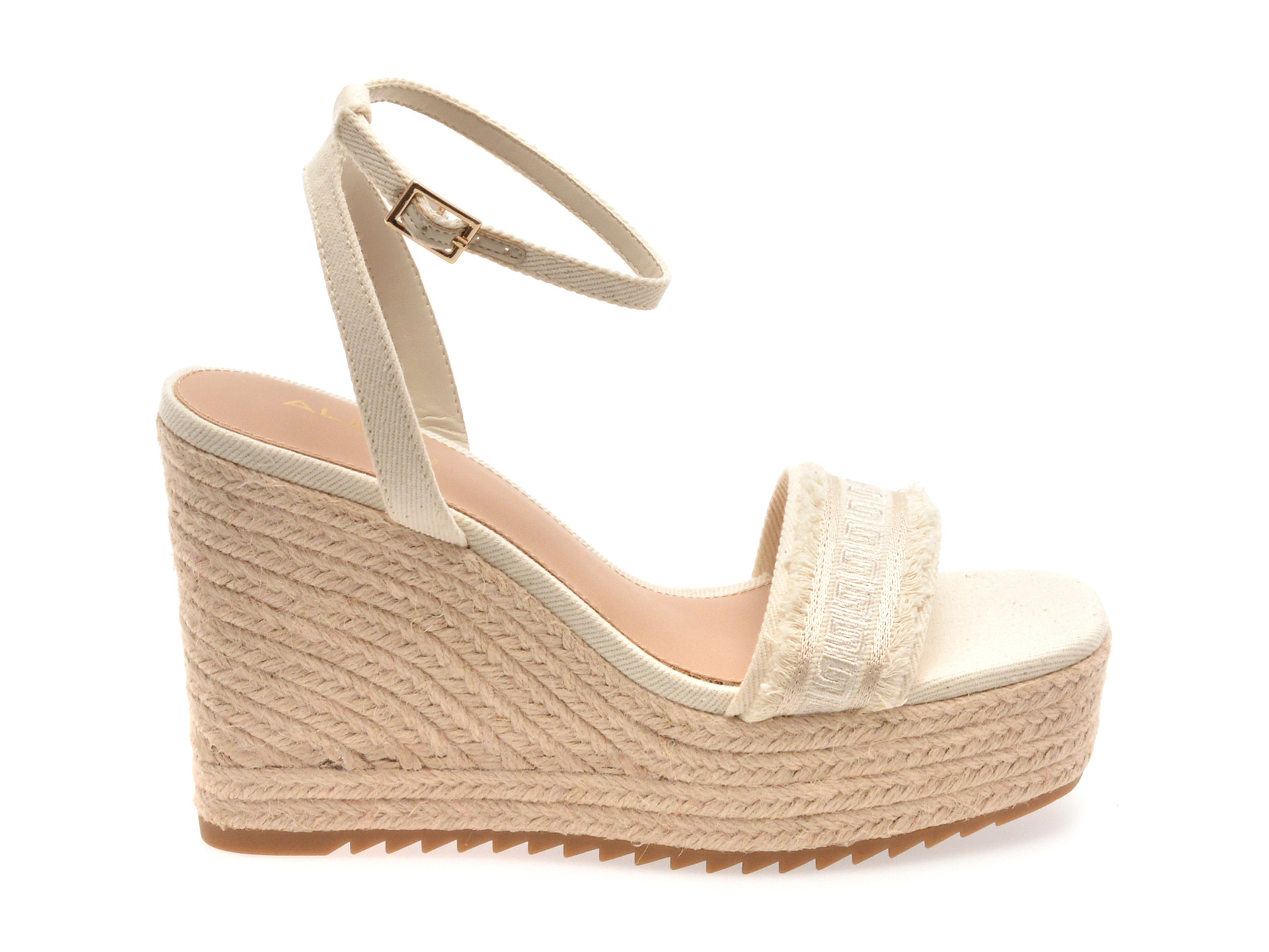 Sandale ALDO albe, ABERITRAM 110, din material textil