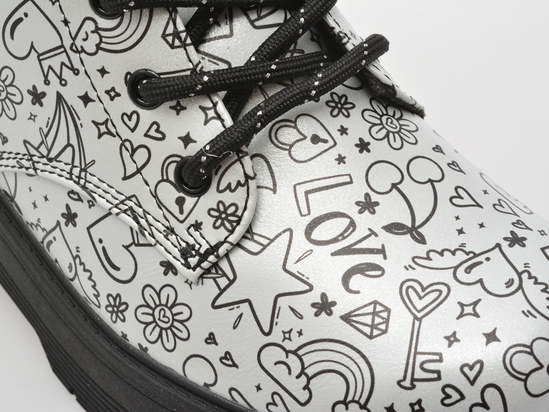 Ghete SKECHERS argintii, GRAVLEN HI, din piele ecologica