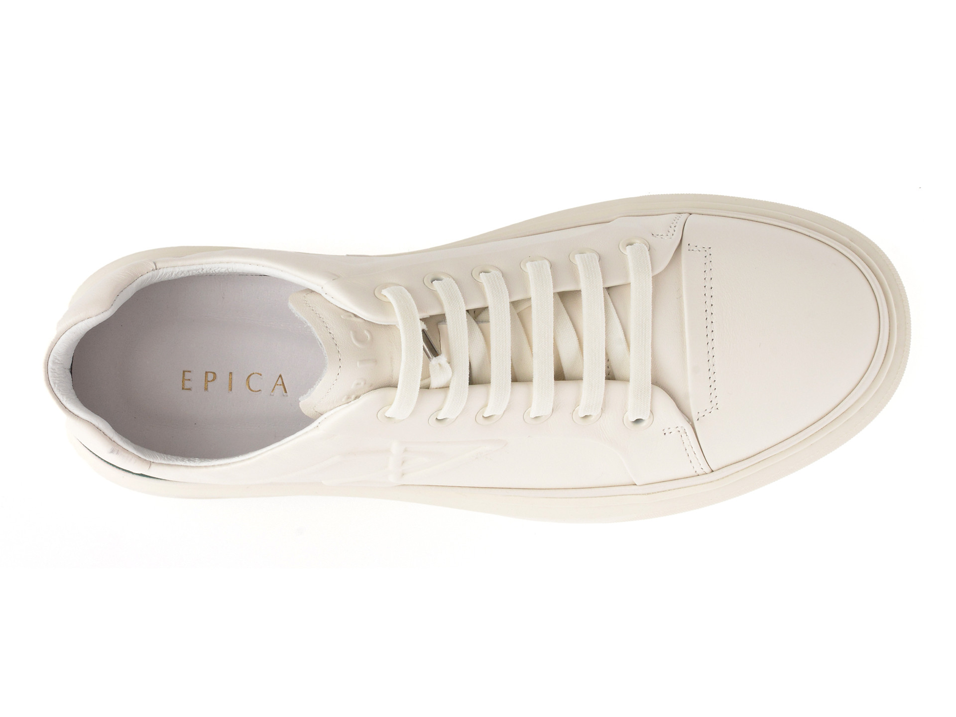 Pantofi sport EPICA albi, 56273, din piele naturala