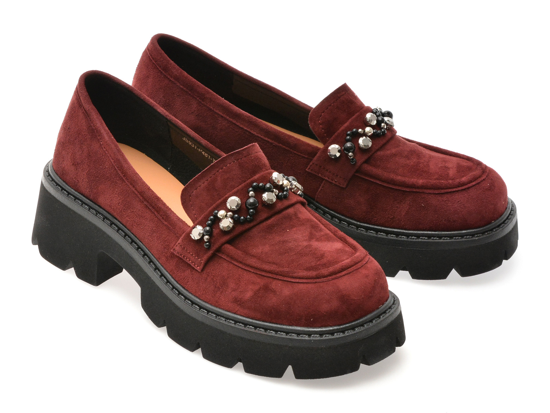 Mocasini EPICA visinii, P481, din piele intoarsa