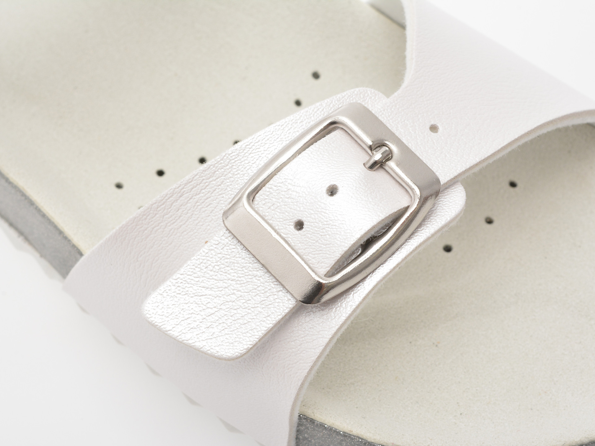 Sandale GEOX albe, J558MI, din piele ecologica