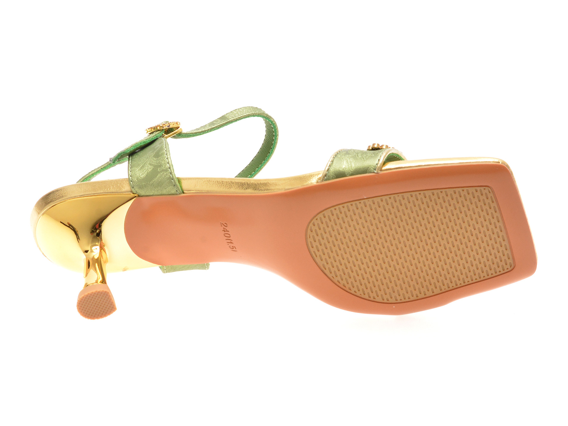 Sandale elegante EPICA verzi, H210, din piele naturala