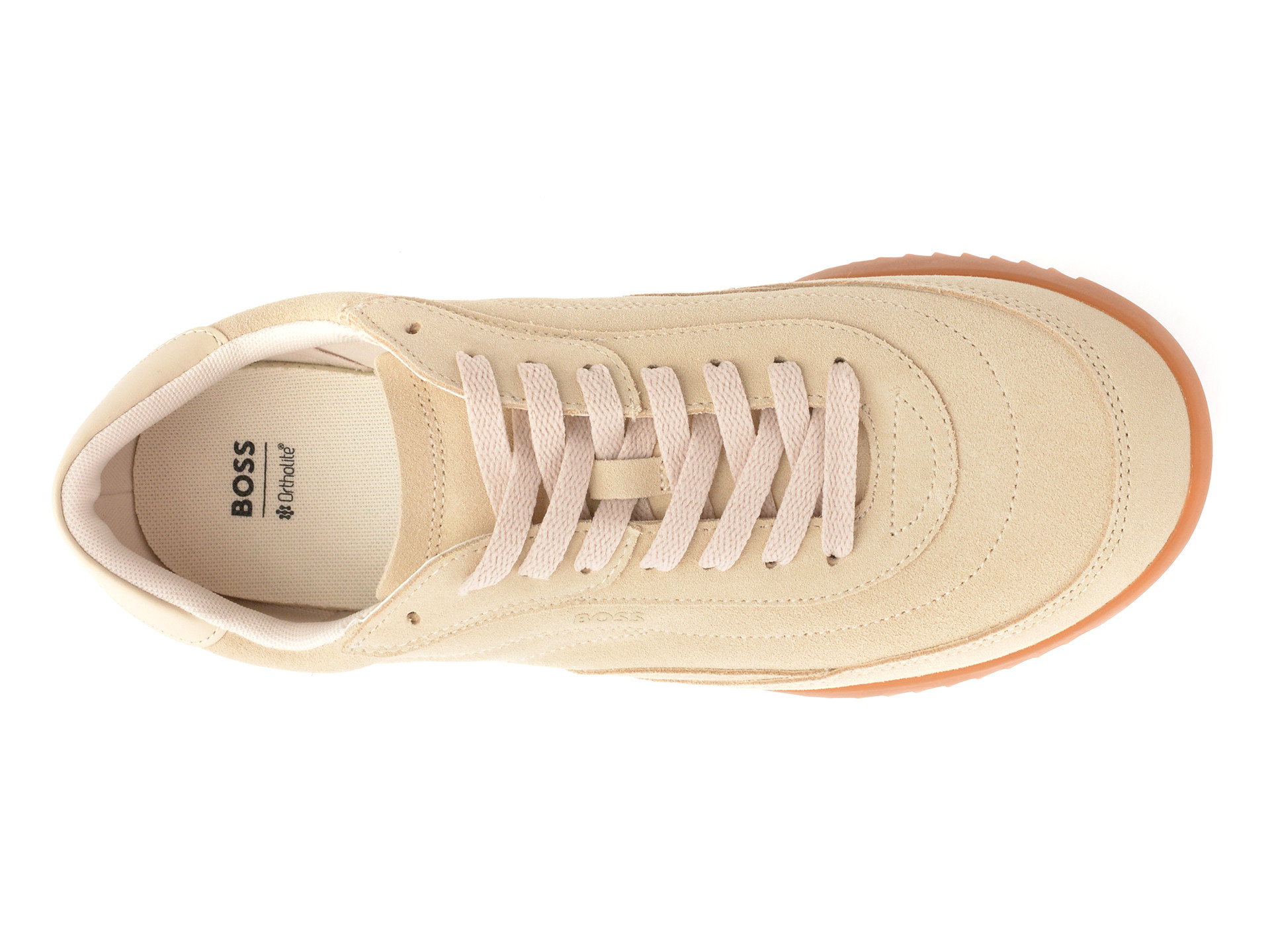 Pantofi sport BOSS bej, 8707, din piele intoarsa