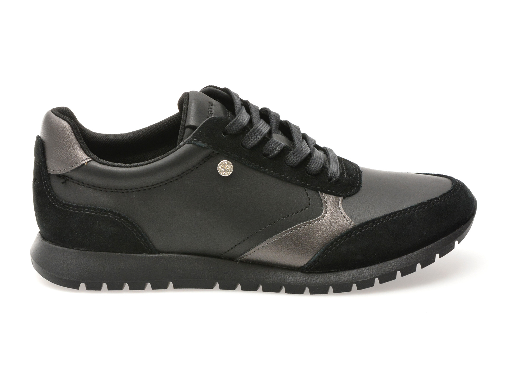 Pantofi sport GEOX negri, D55YPC, din piele naturala