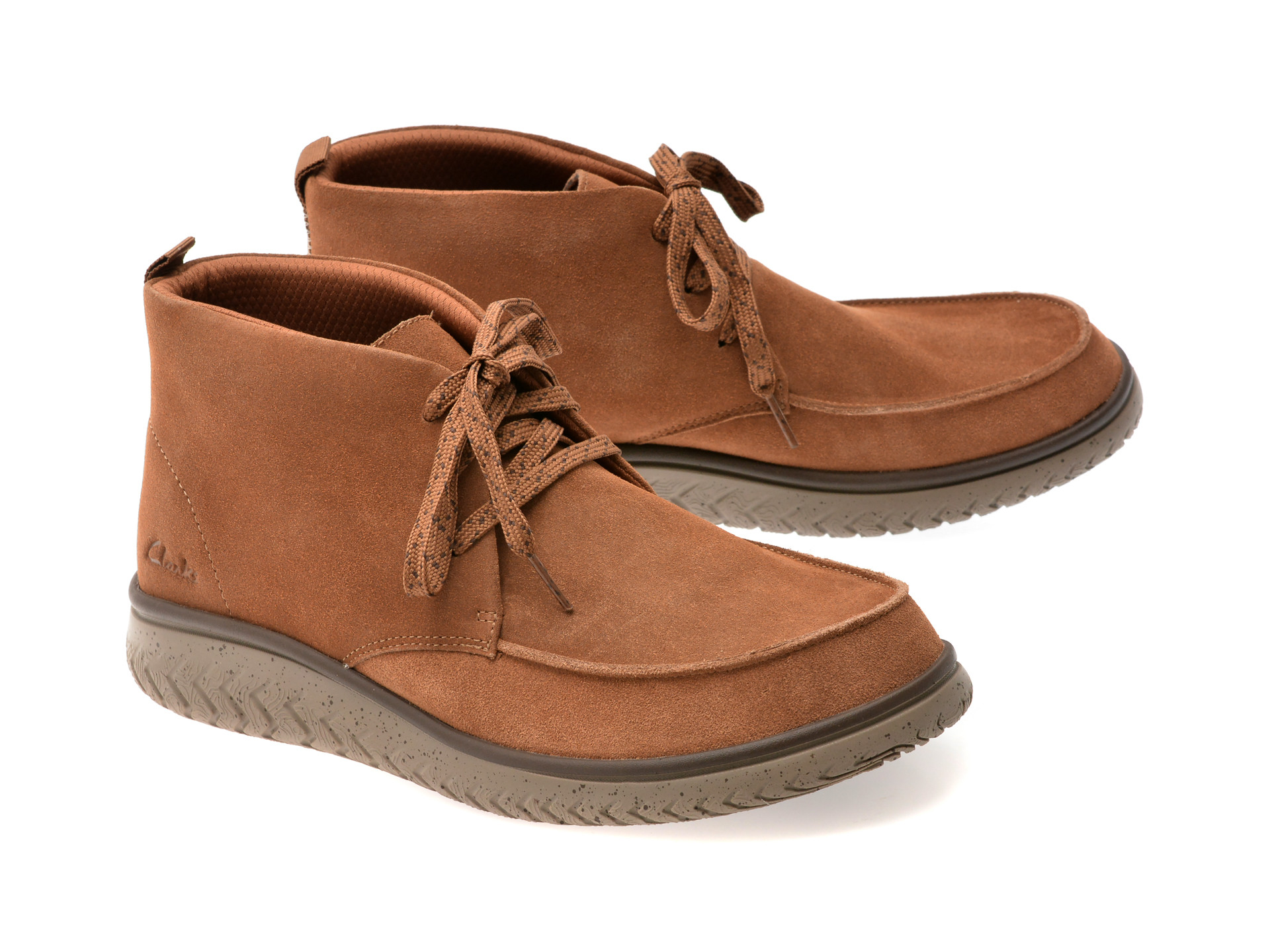 Ghete CLARKS maro, RELAX LITE MOC, din piele intoarsa