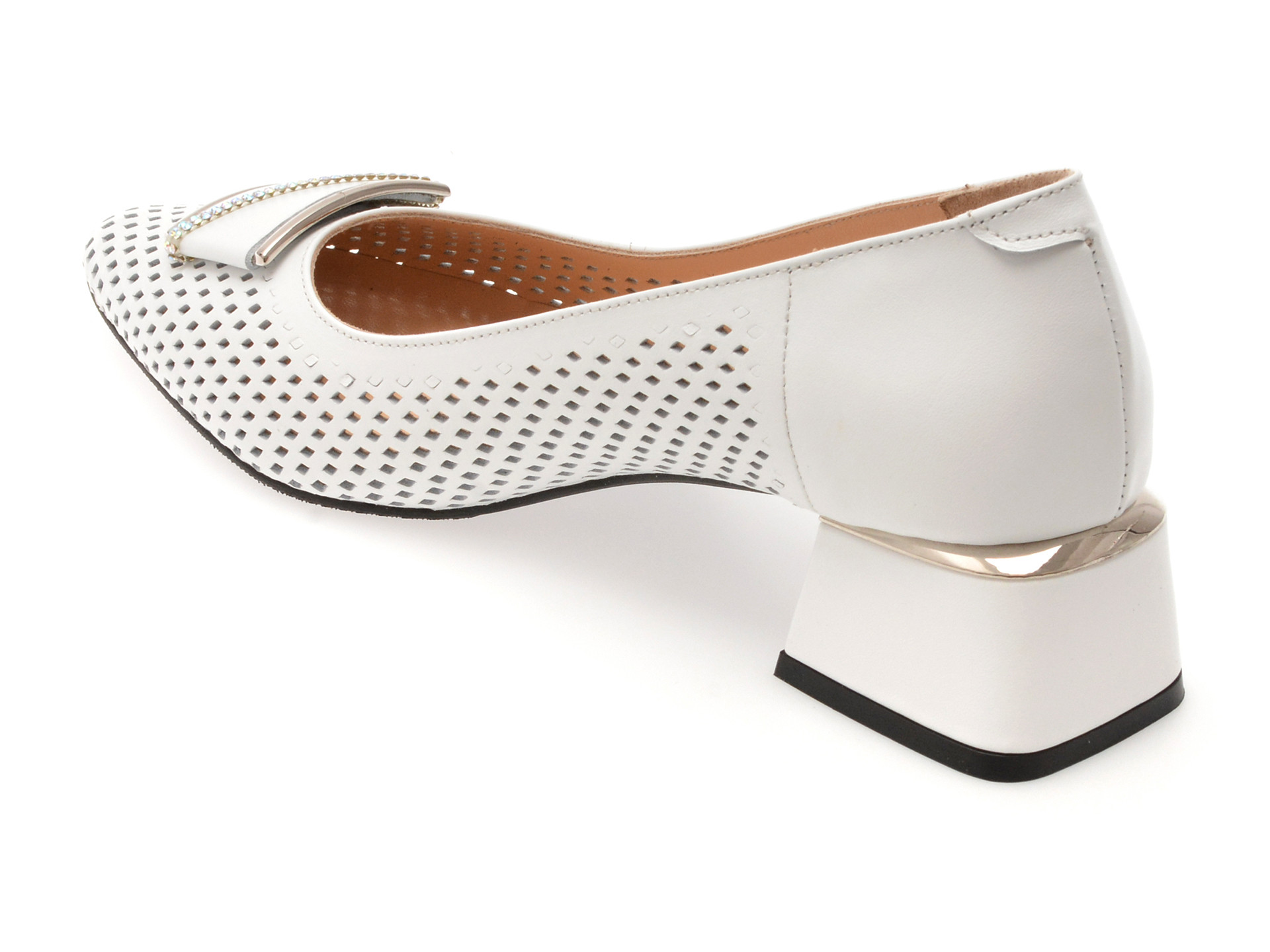 Pantofi EPICA albi, 6192301, din piele naturala