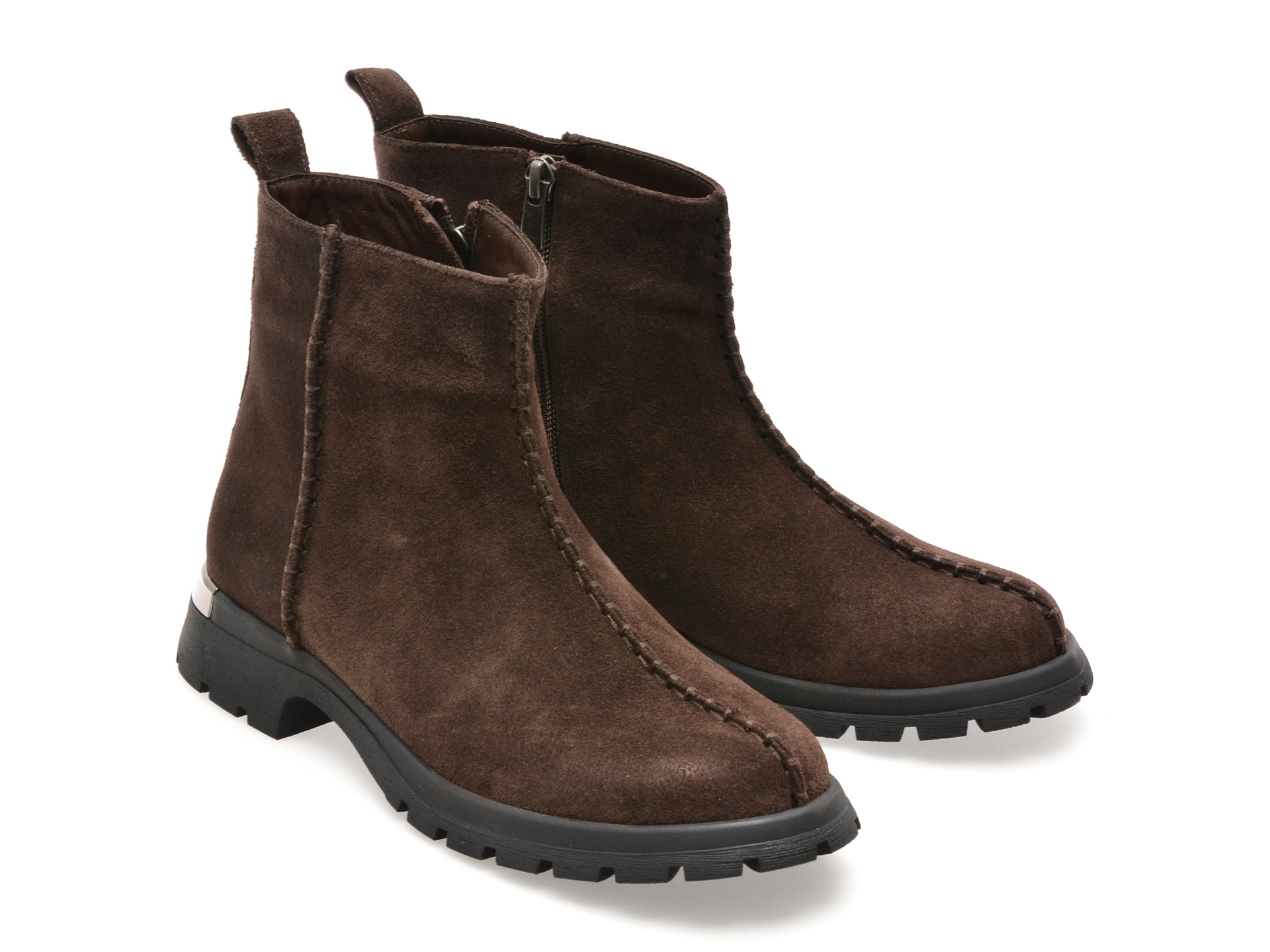 Ghete IMAGE maro, 208300, din piele intoarsa