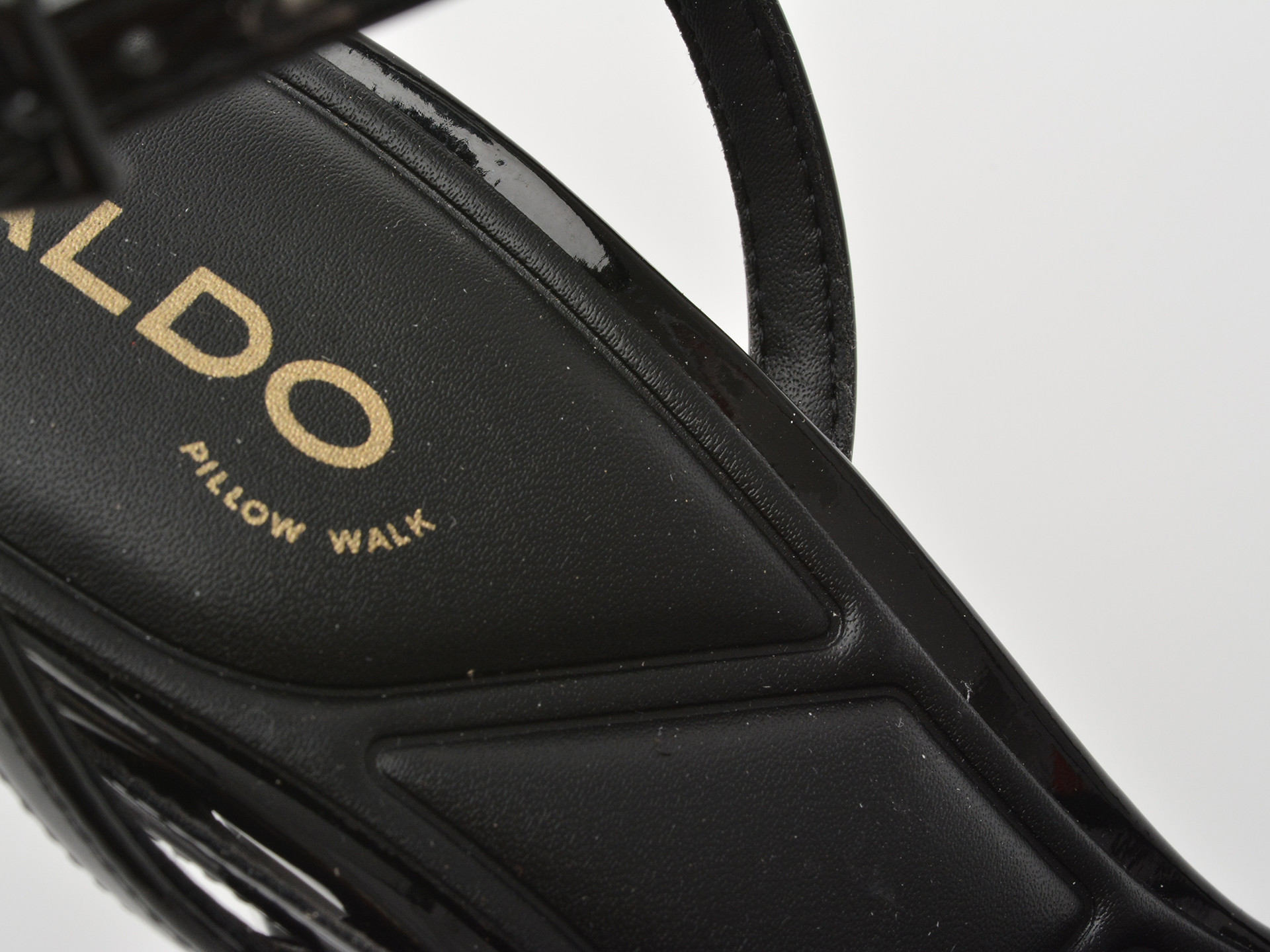 Sandale eleganti ALDO negre, SCINTILLA 001, din piele ecologica lacuita