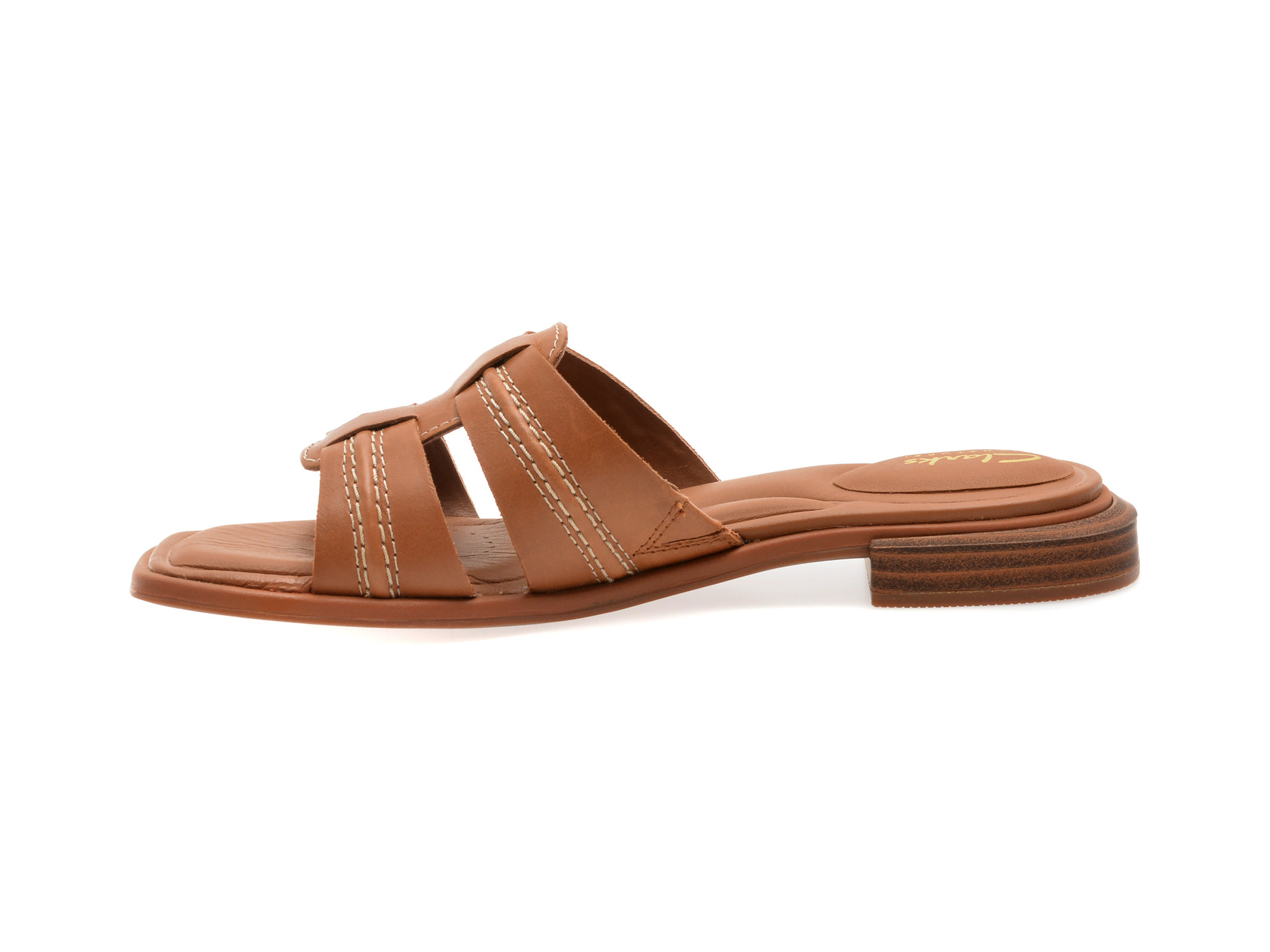 Papuci CLARKS maro, ARIANY MULE, din piele naturala
