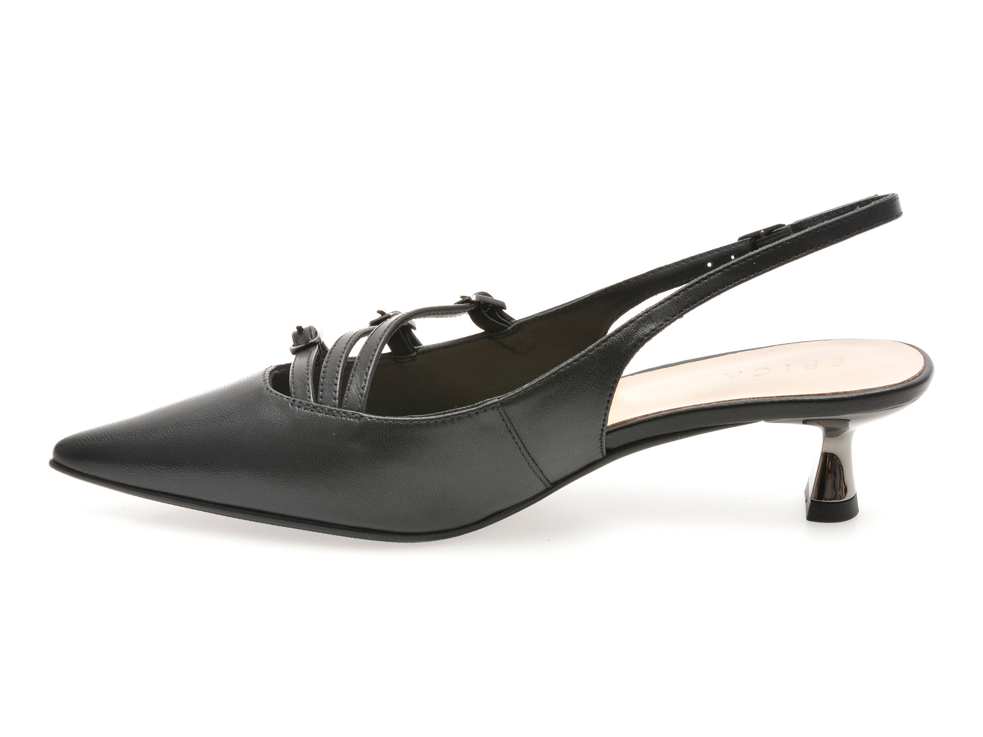 Pantofi eleganti EPICA negri, E268, din piele naturala
