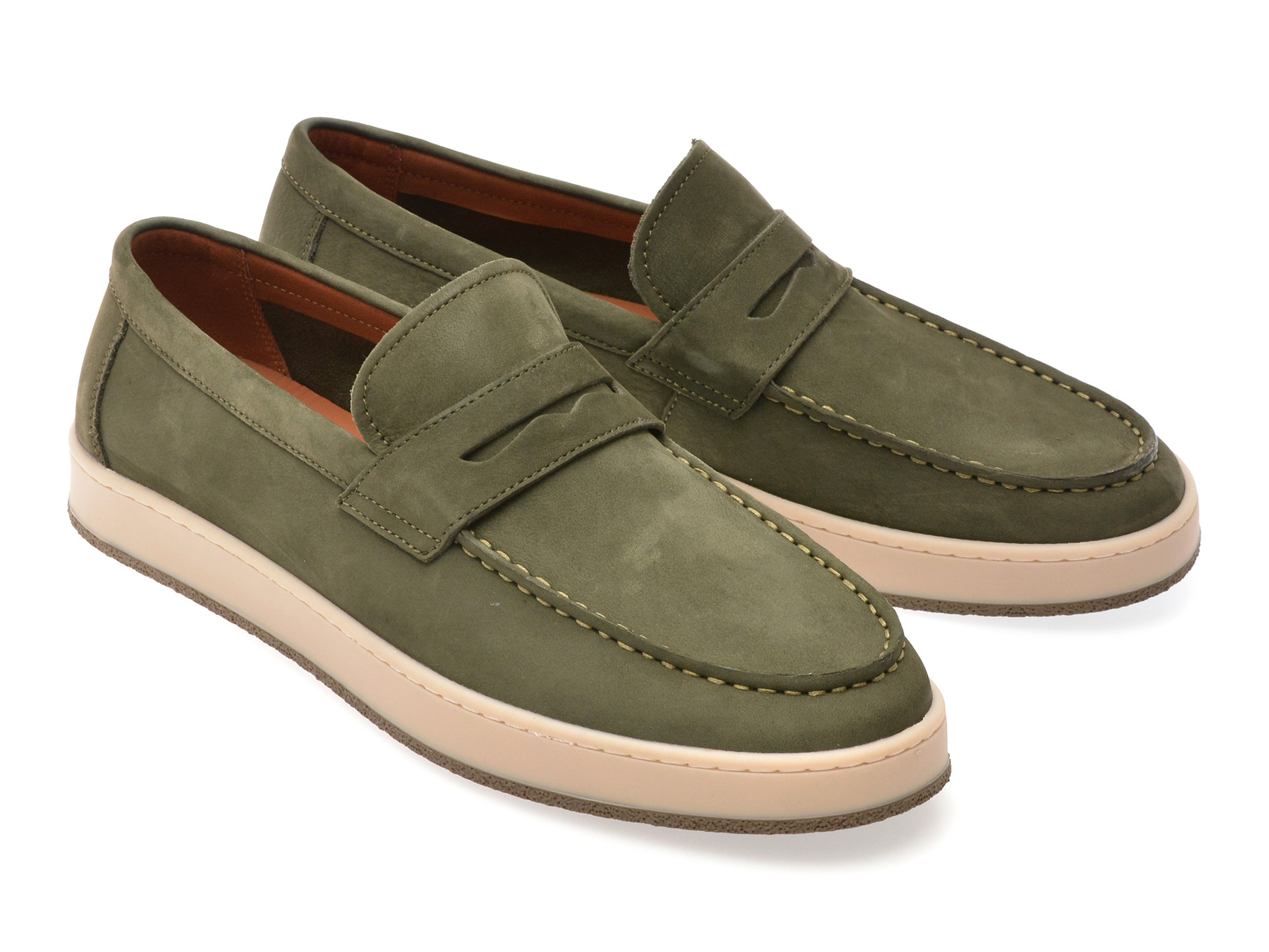 Mocasini OTTER verzi, MU145, din nabuc