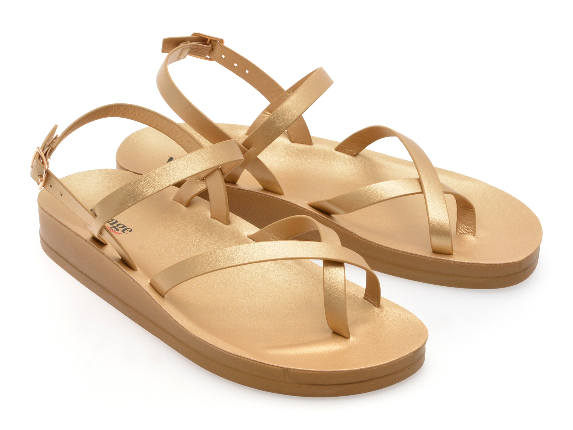 Sandale IMAGE aurii, 10728, din piele ecologica