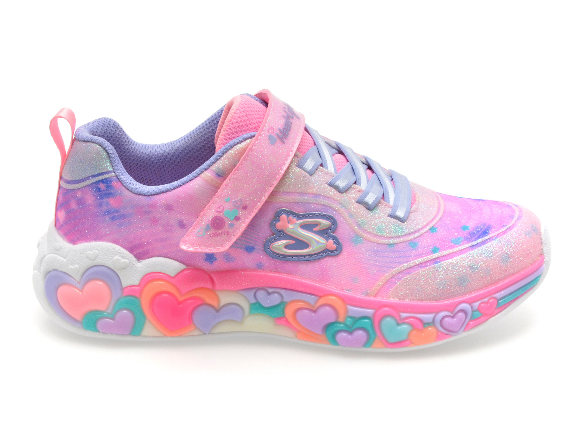 Pantofi sport SKECHERS roz, ETERNAL HEART LIGHTS, din material textil
