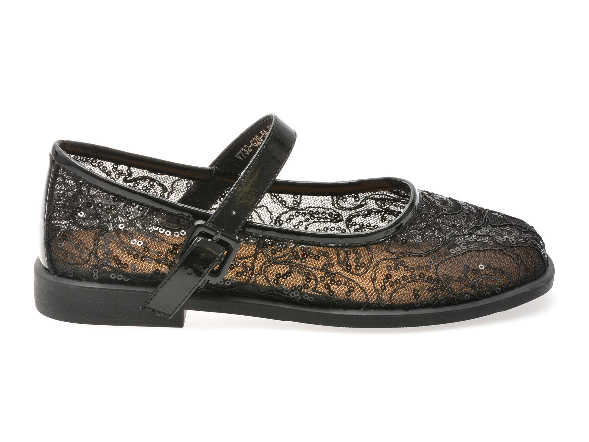 Balerini EPICA negri, V732G26, din material textil