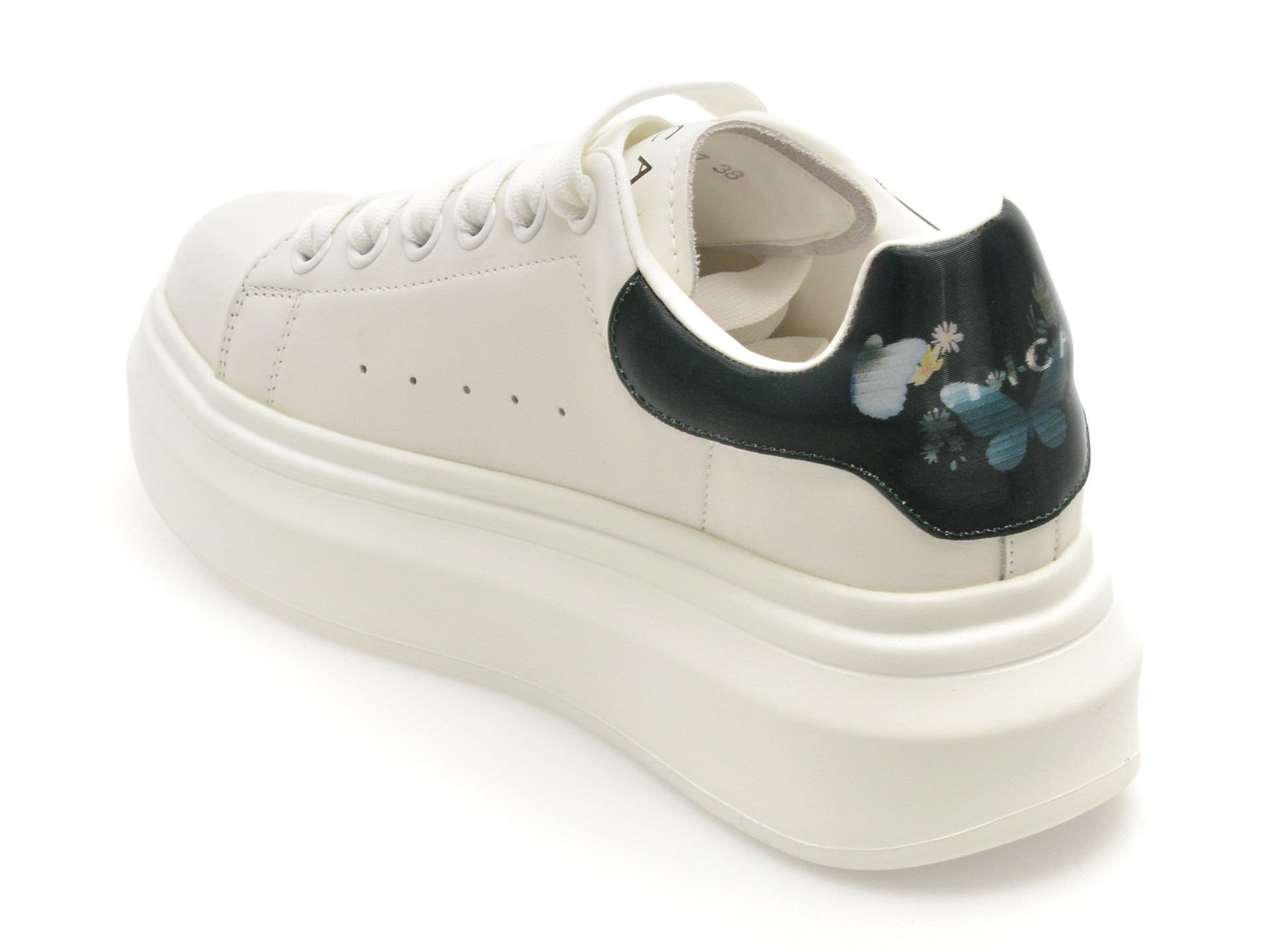 Pantofi sport epica alb negru 70637 din piele naturala