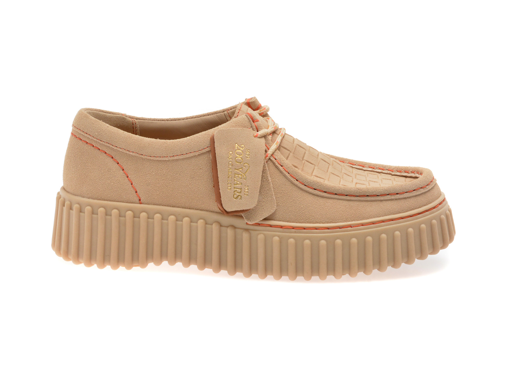 Mocasini CLARKS bej, TORHILL BEE, din piele intoarsa